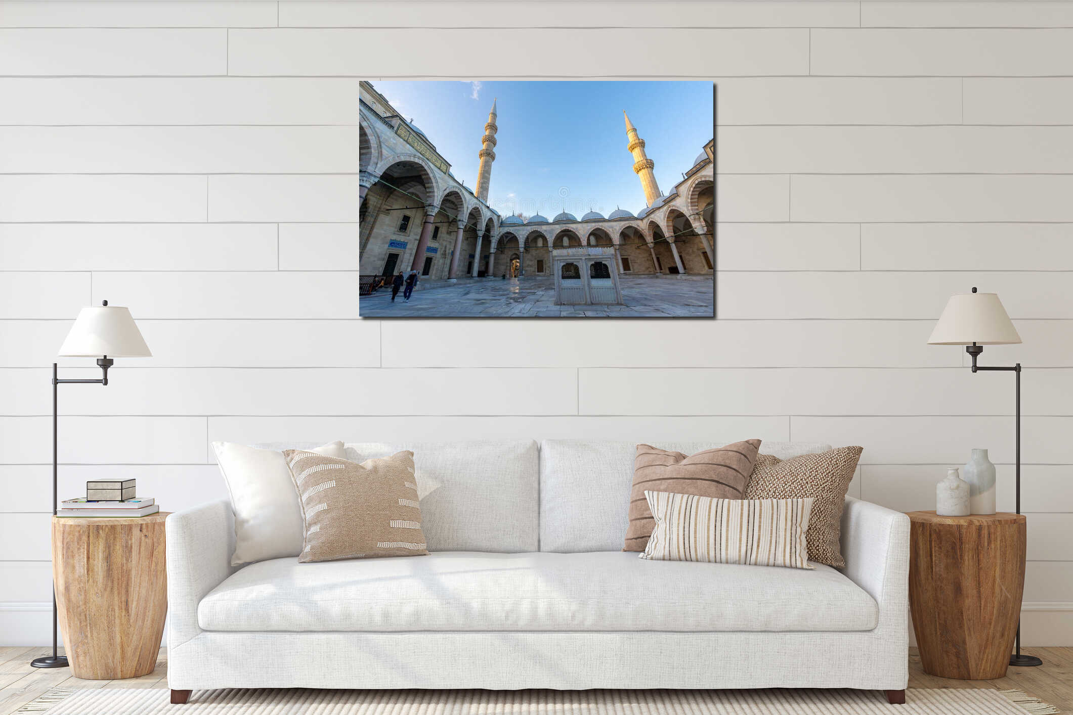 The interior of the Sultan Suleymaniye Mosque. Istanbul interior mockup
