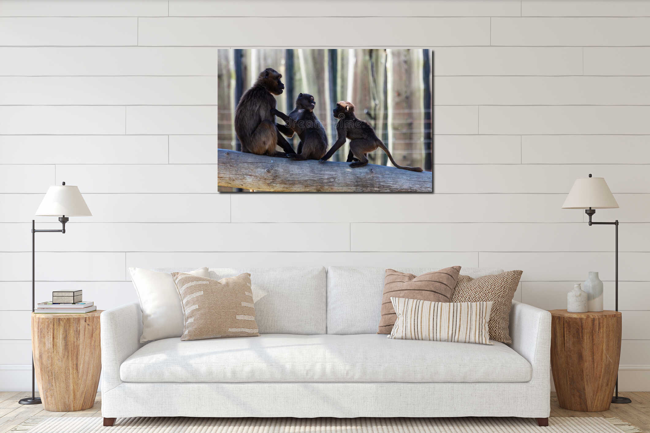 Canvas hanging interior mockup