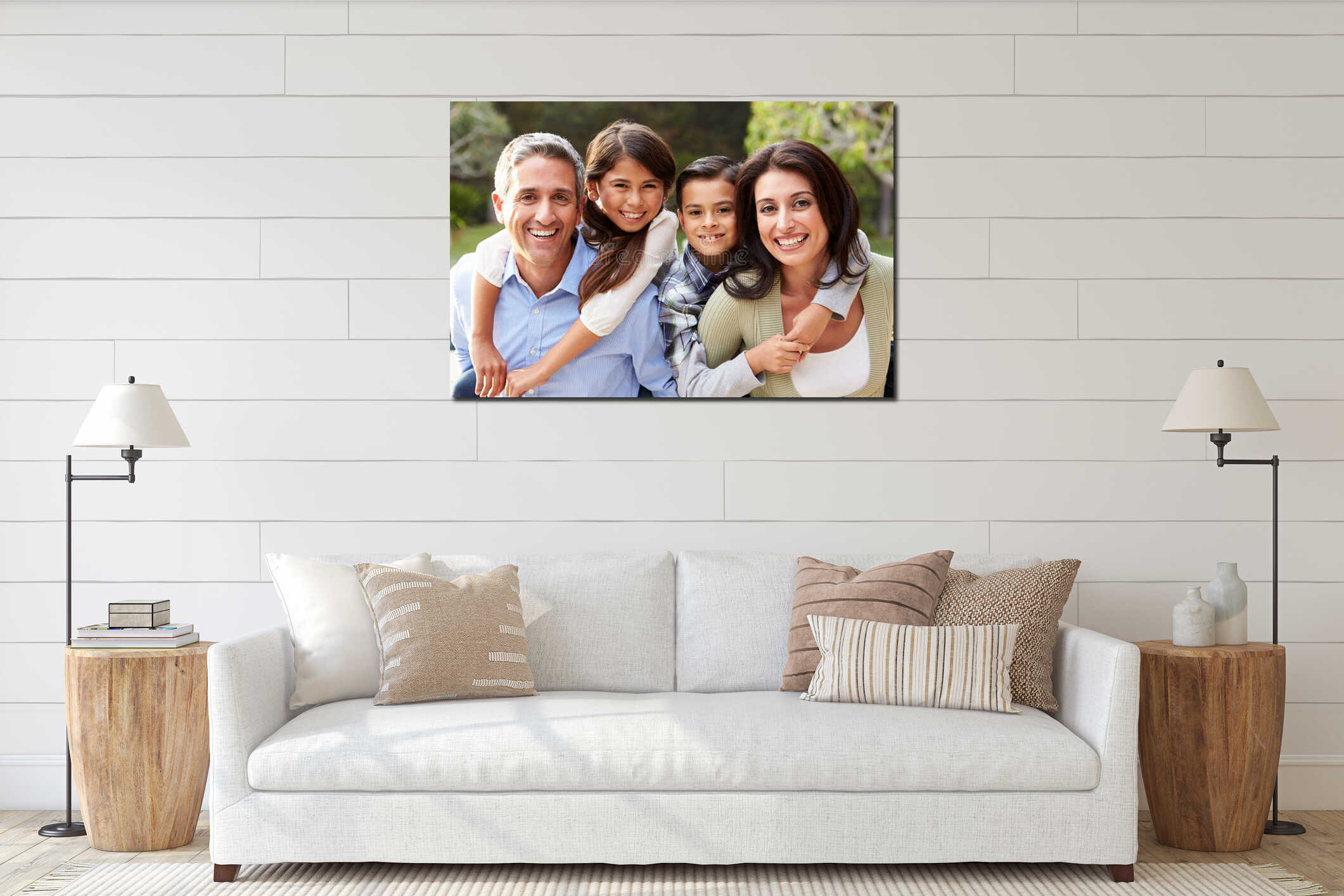 Portrait Of Hispanic Family In Countryside interior mockup
