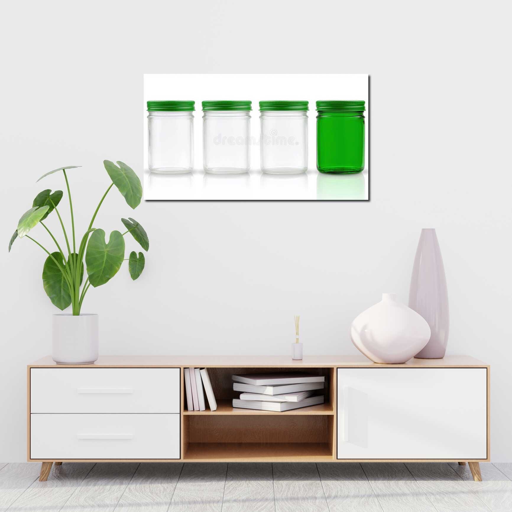 Canvas above sofa for size context