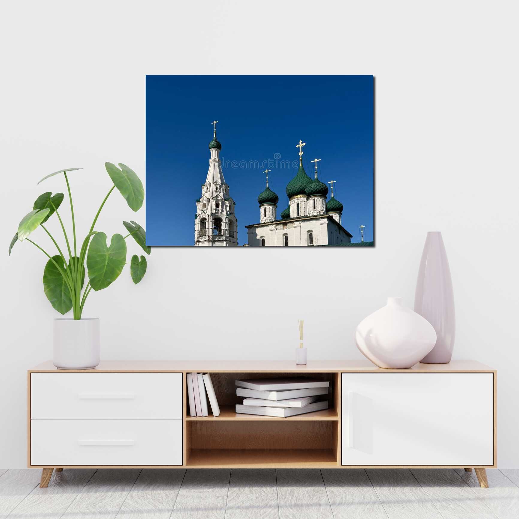 Canvas above sofa for size context