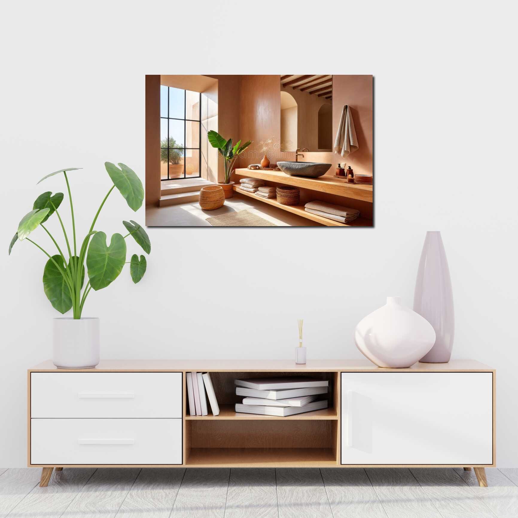 Canvas above sofa for size context