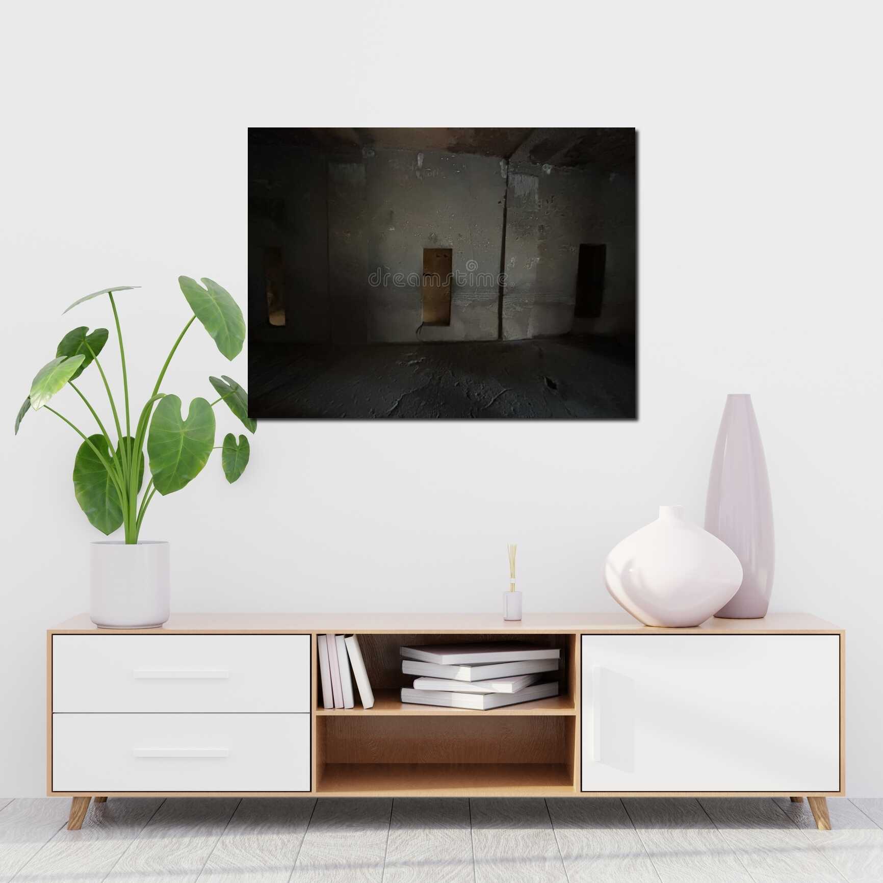 Canvas above sofa for size context