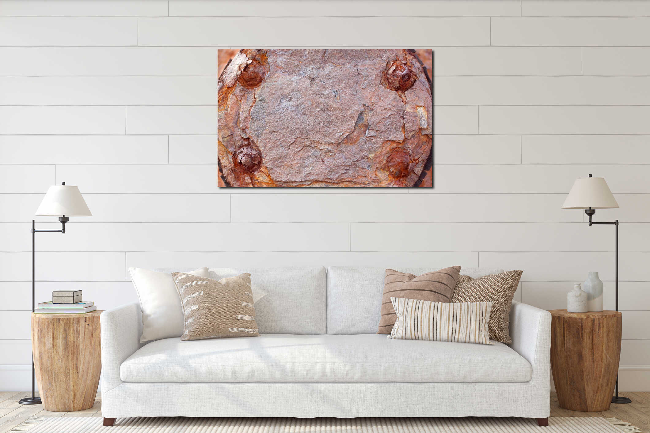 Old rusted metal texture background interior mockup