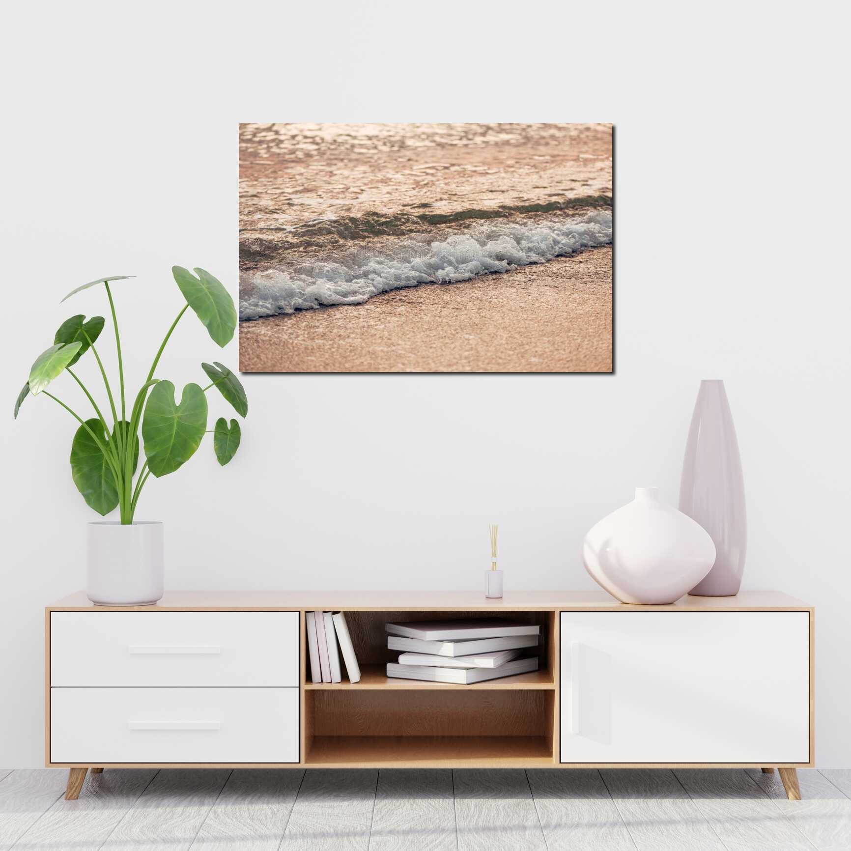 Canvas above sofa for size context