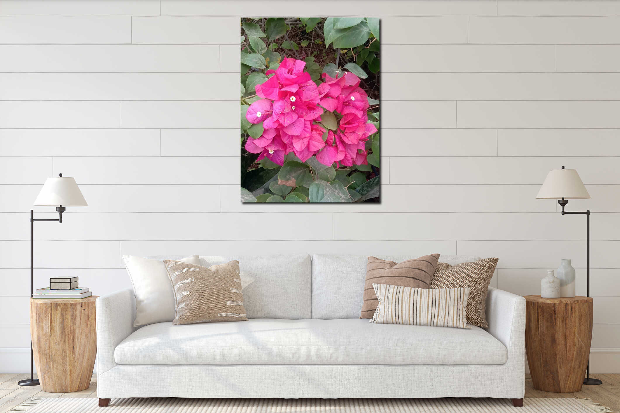Vibrant Pink Bougainvillea Blooms interior mockup