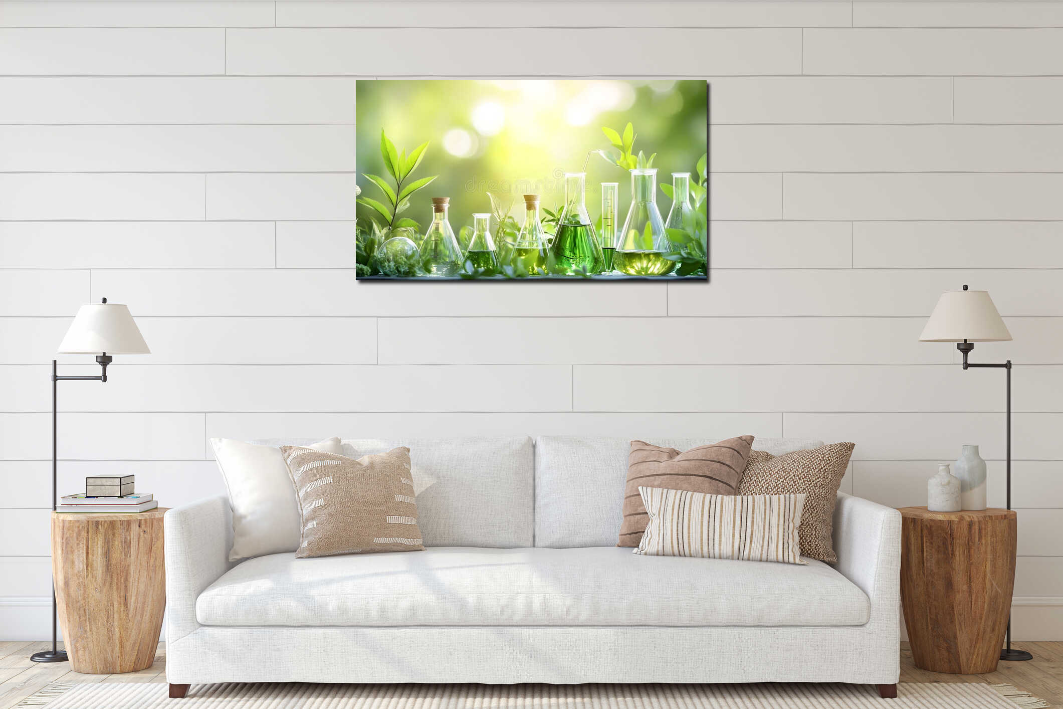 Innovative eco friendly laboratory practices and green chemistry for sustainable scientific research interior mockup