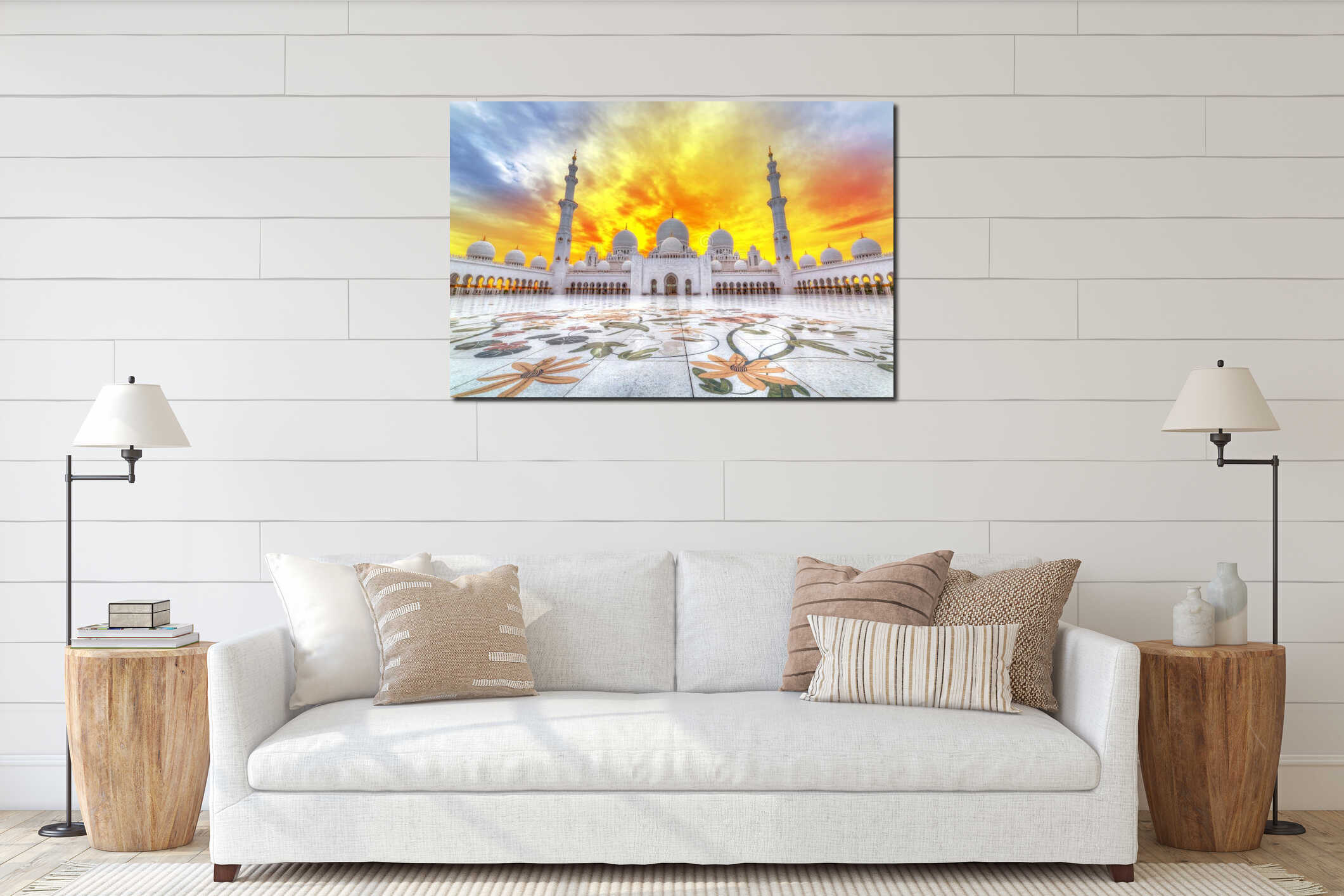 Sheikh Zayed Grand Mosque in Abu Dhabi, UAE interior mockup