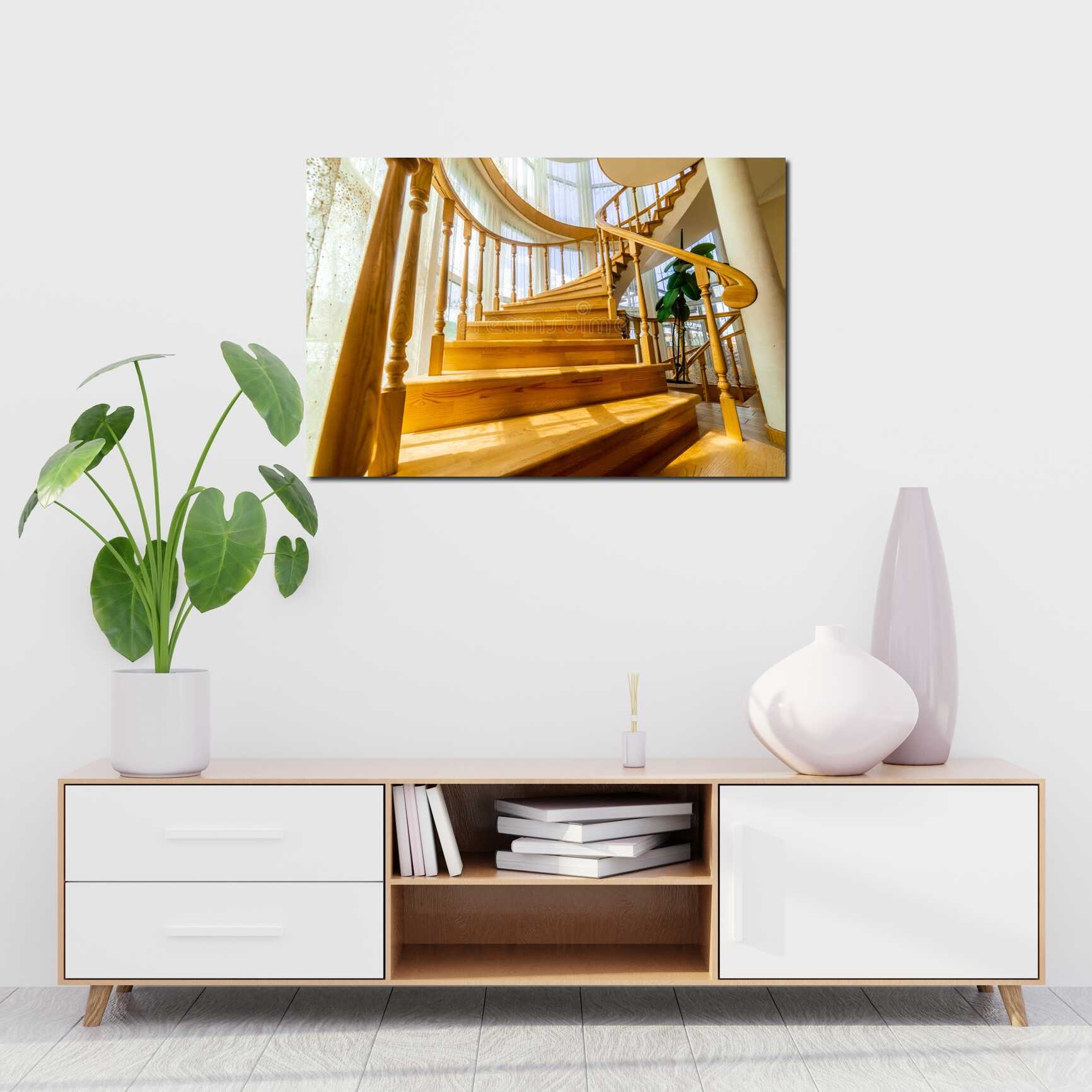 Canvas above sofa for size context