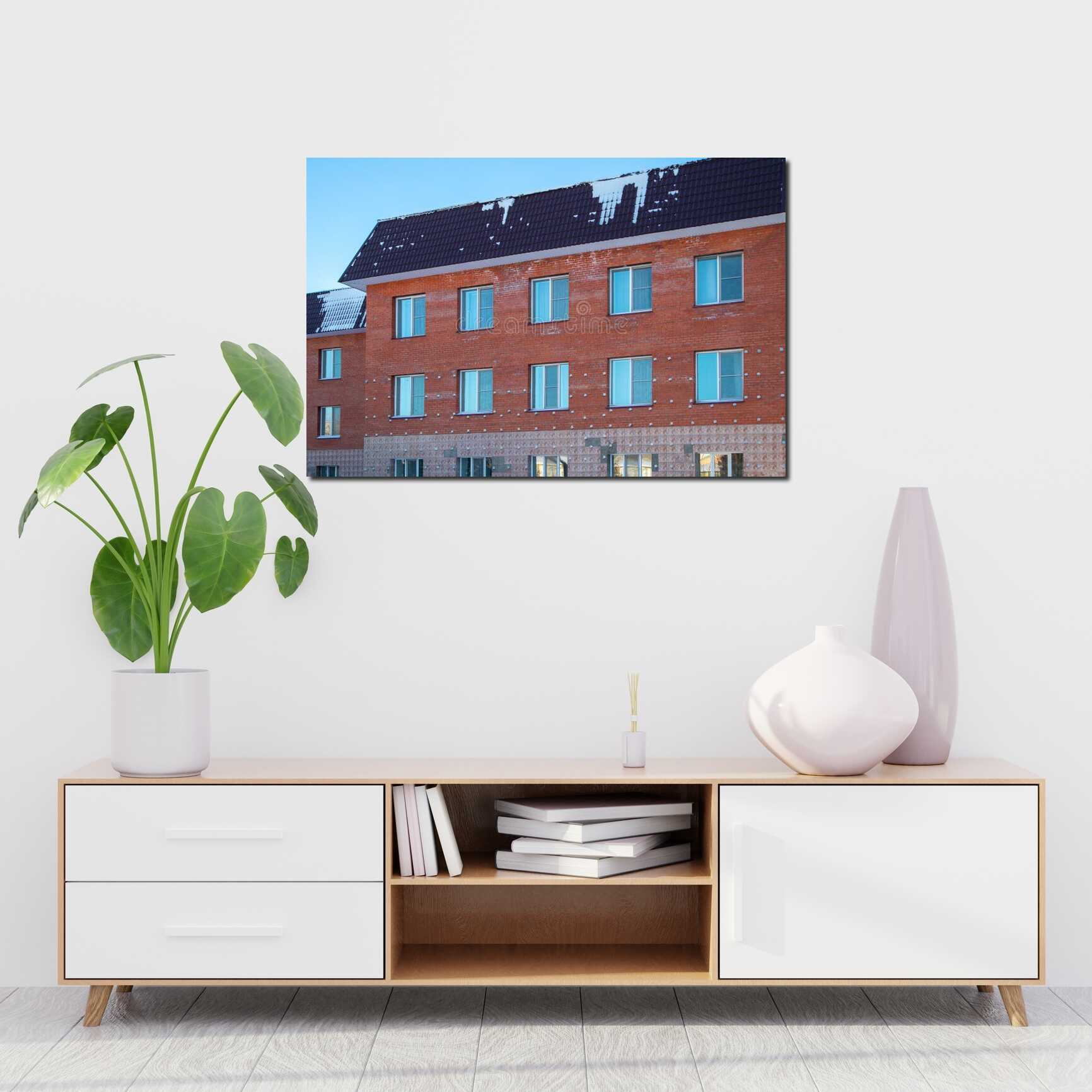 Canvas above sofa for size context