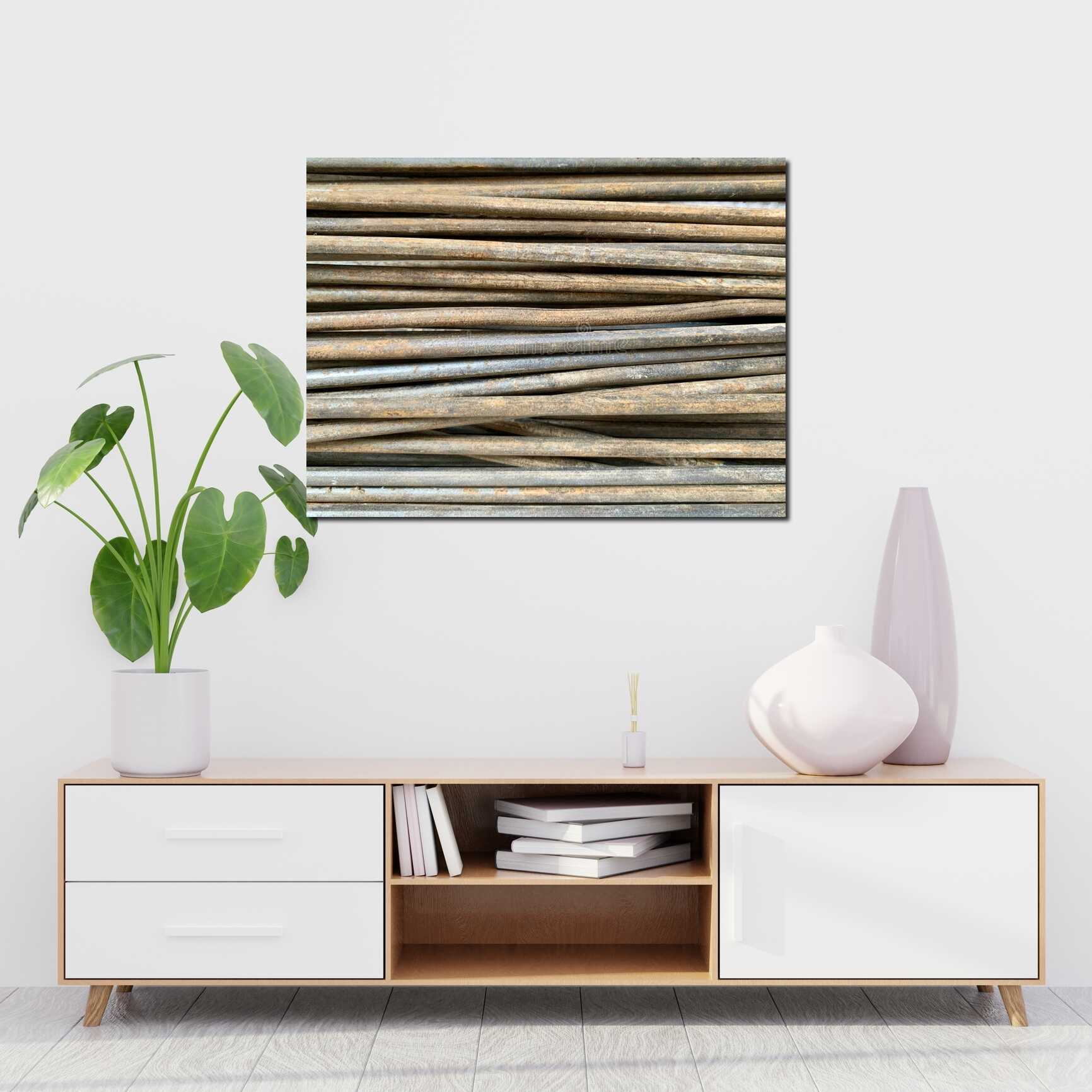 Canvas above sofa for size context