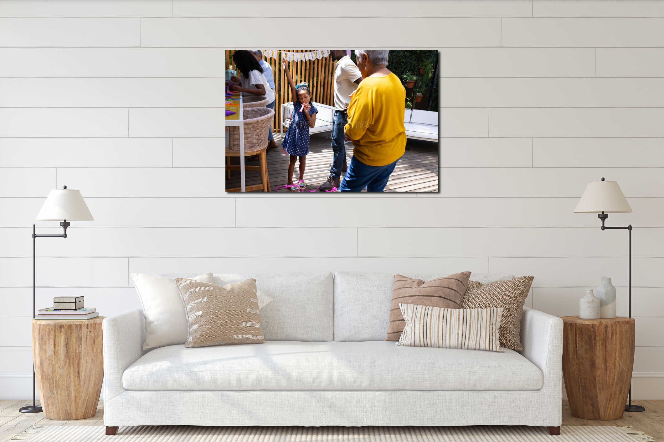 Canvas above sideboard for size context