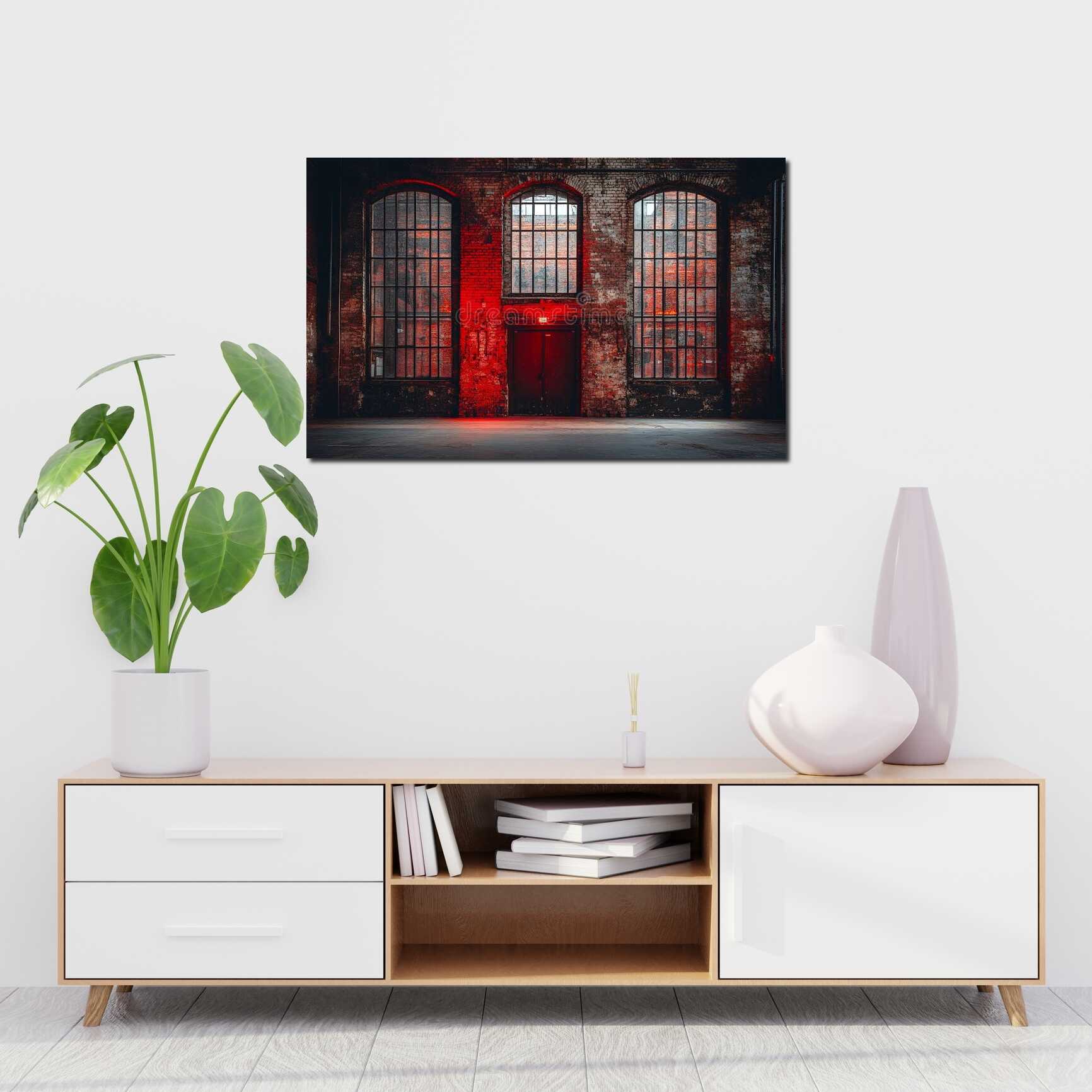 Canvas above sofa for size context