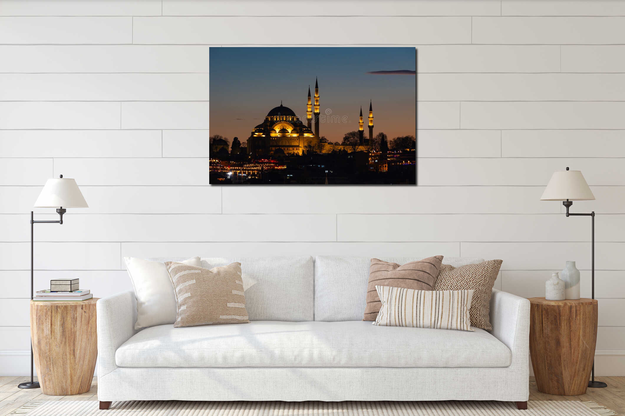 Suleymaniye Mosque in Istanbul. Islamic or ramadan concept background interior mockup