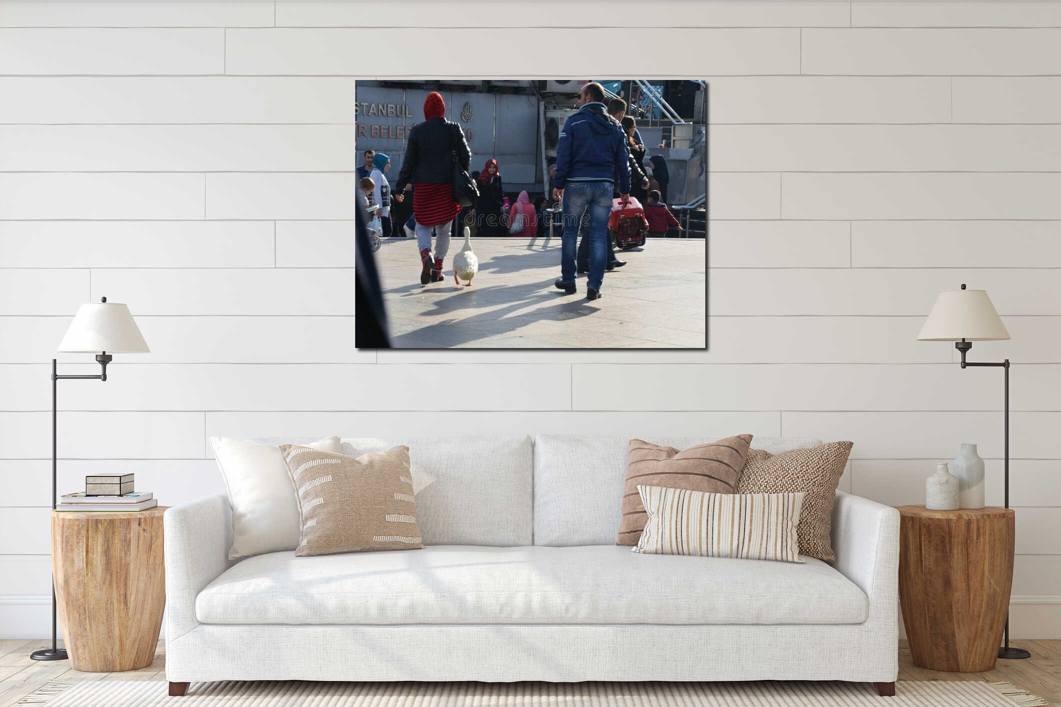 Istanbul, Turkey march 07,1916 Woman Walking a Goose on the Street in Istanbul interior mockup
