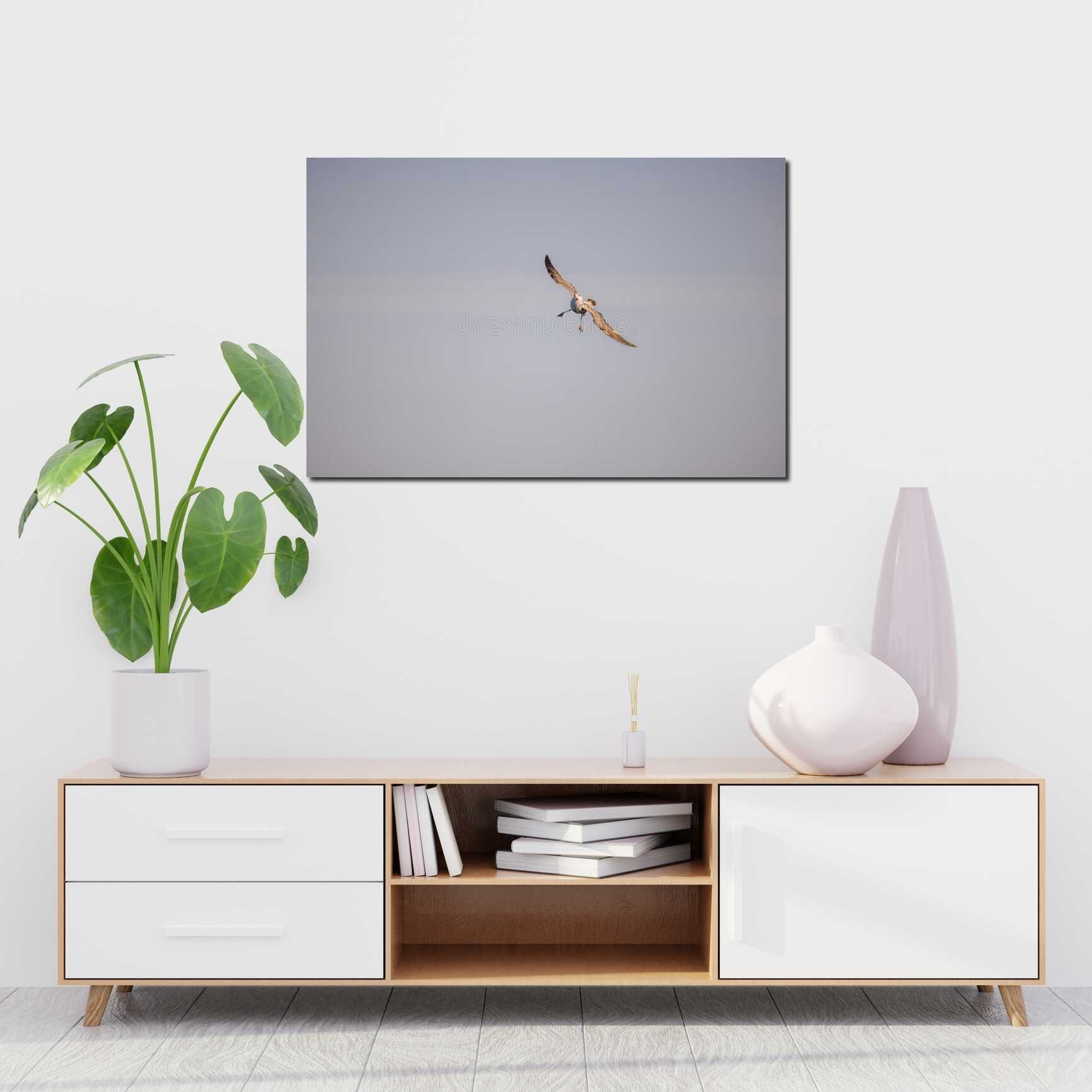 Canvas above sofa for size context