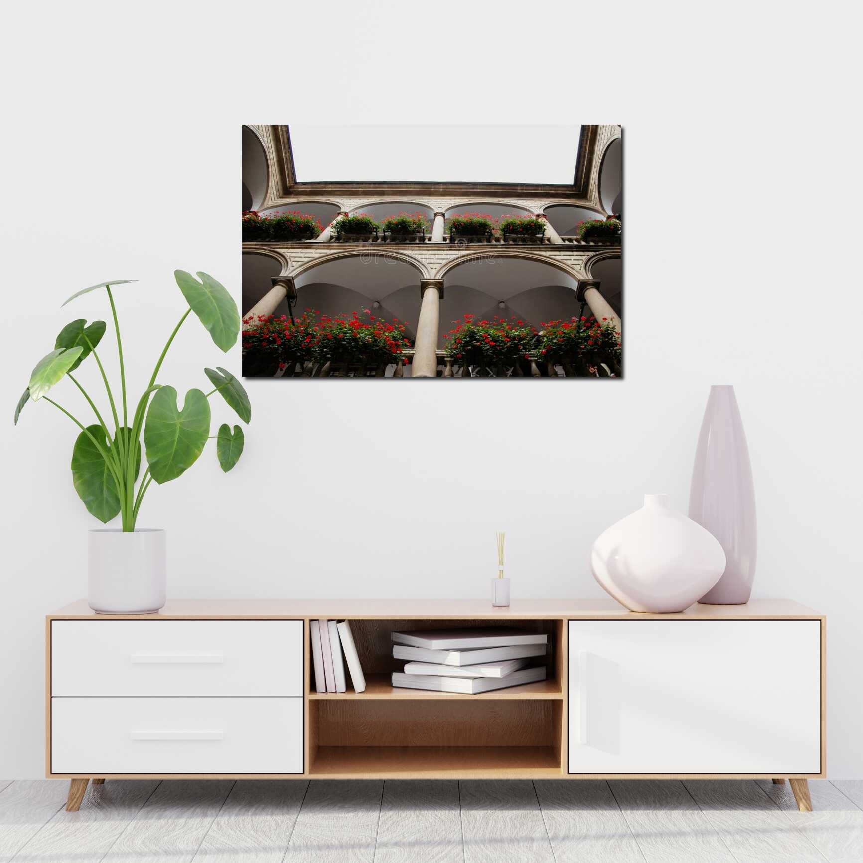 Canvas above sofa for size context