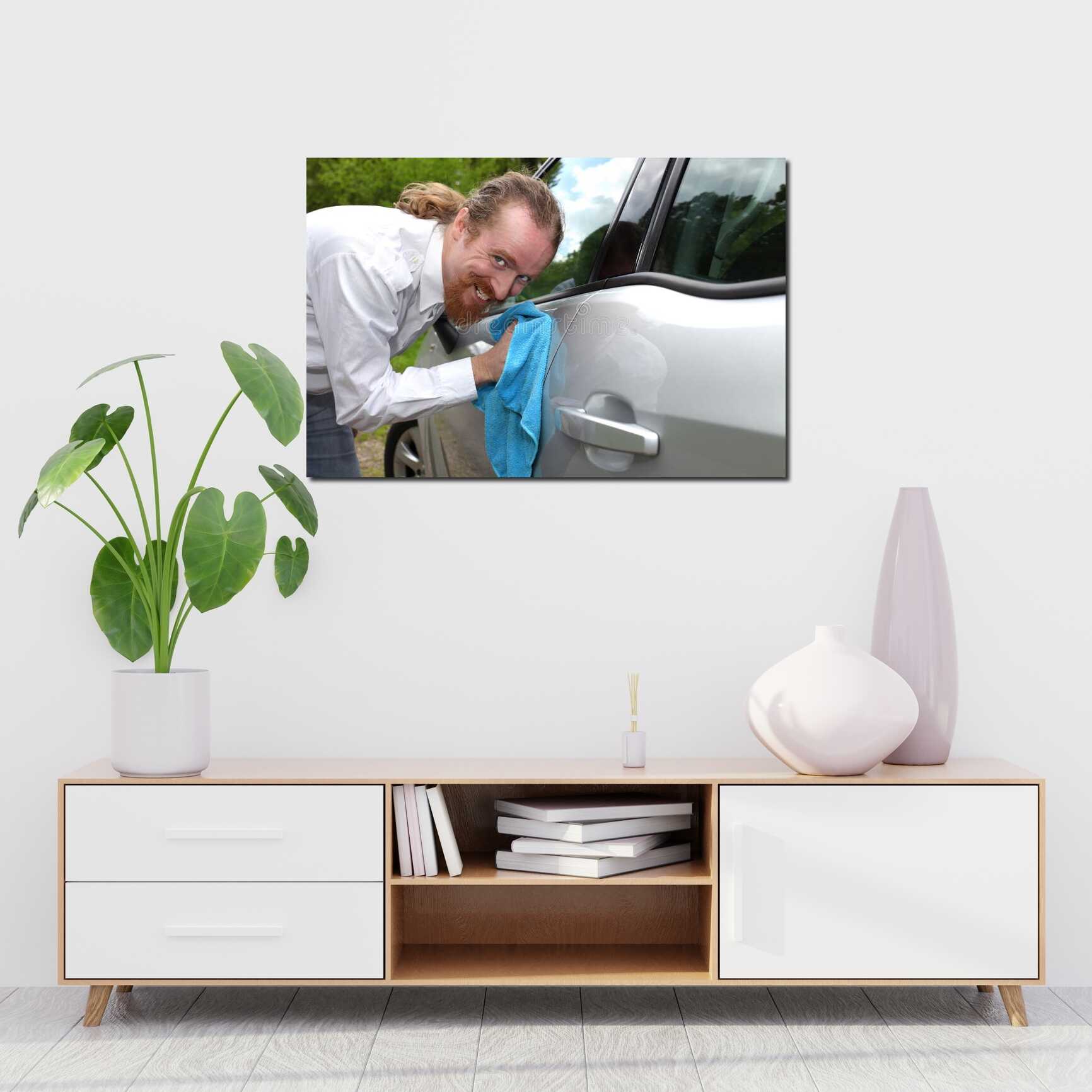 Canvas above sofa for size context