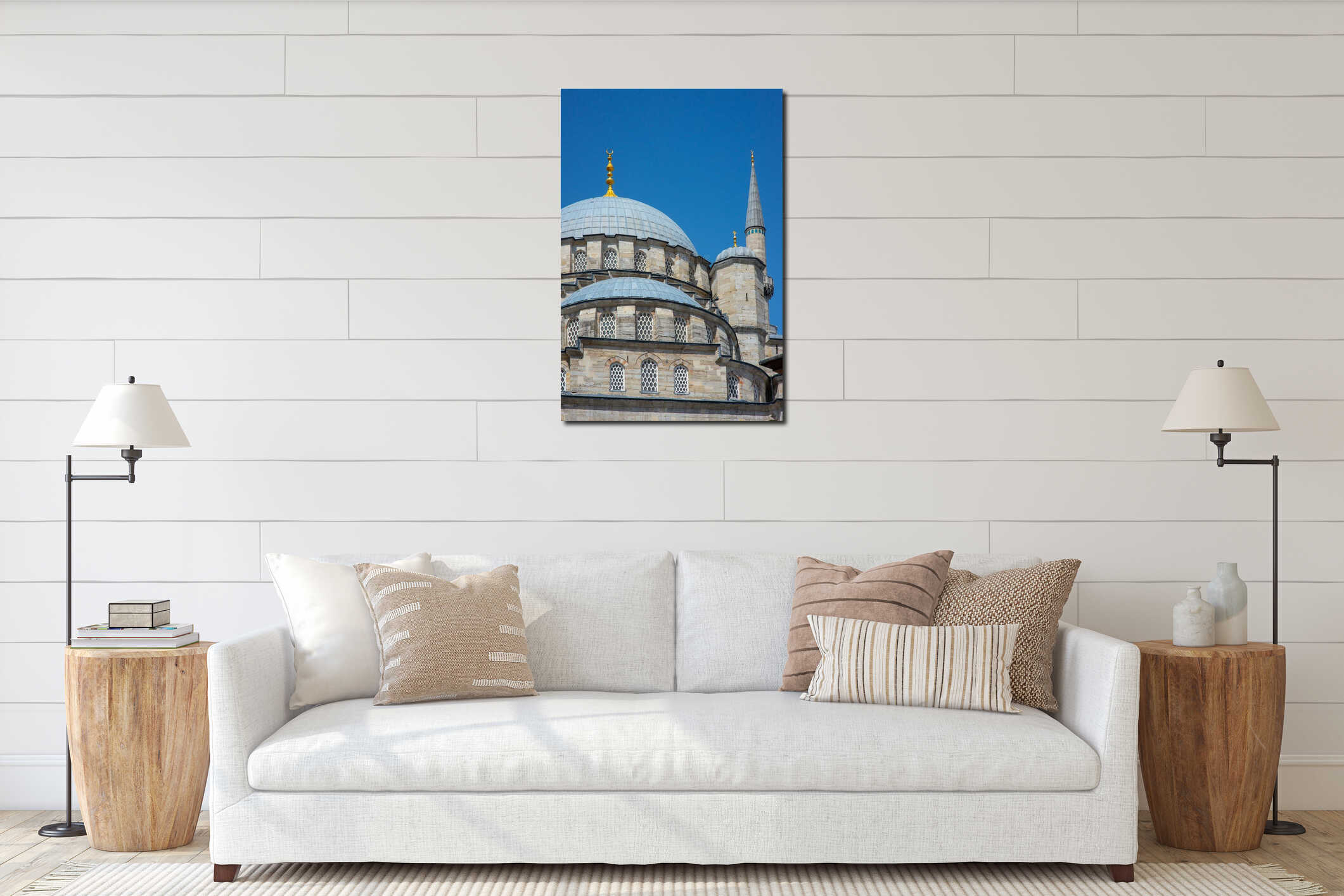 Mosque Domes and Minaret interior mockup