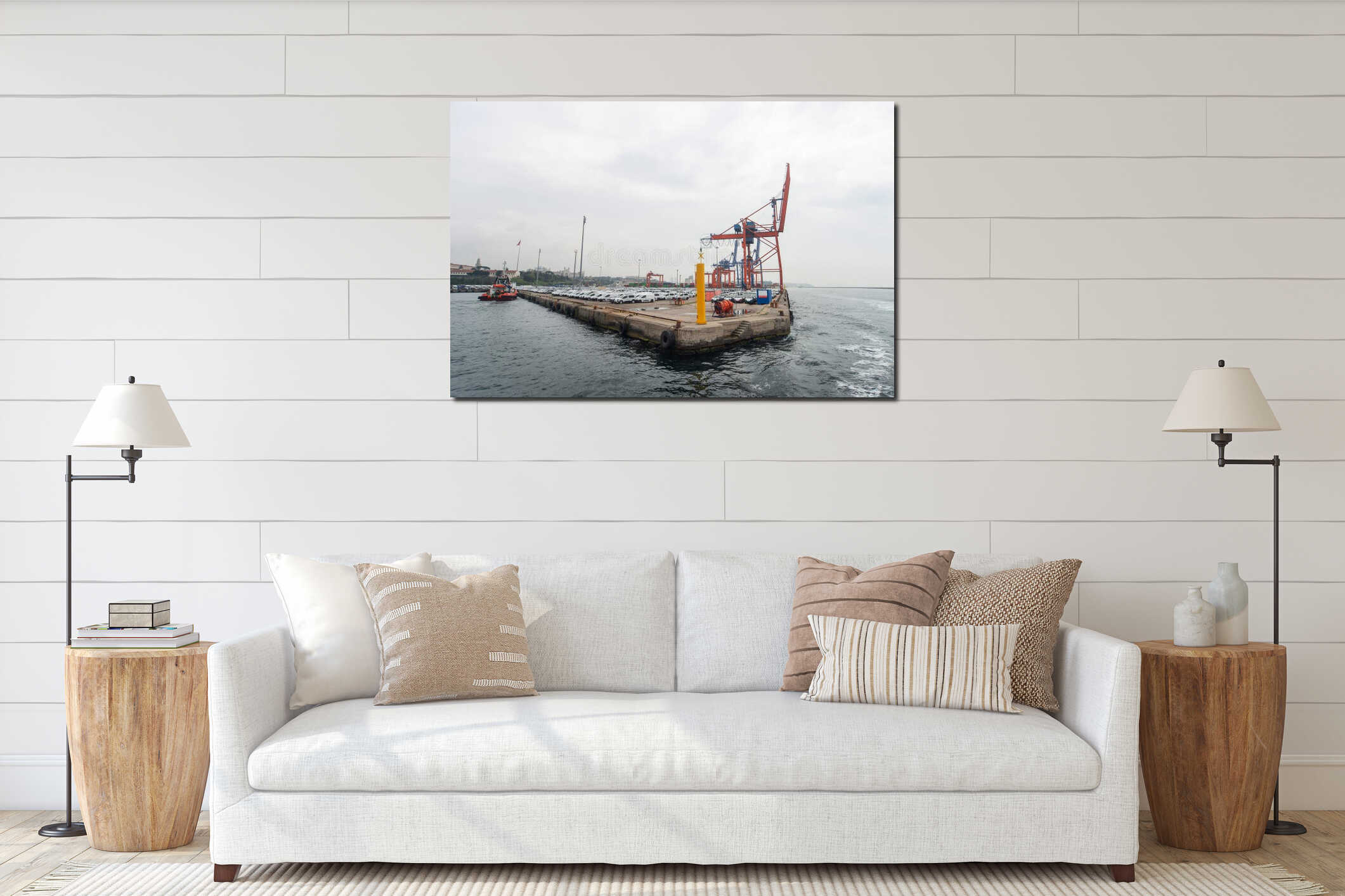 Canvas hanging interior mockup