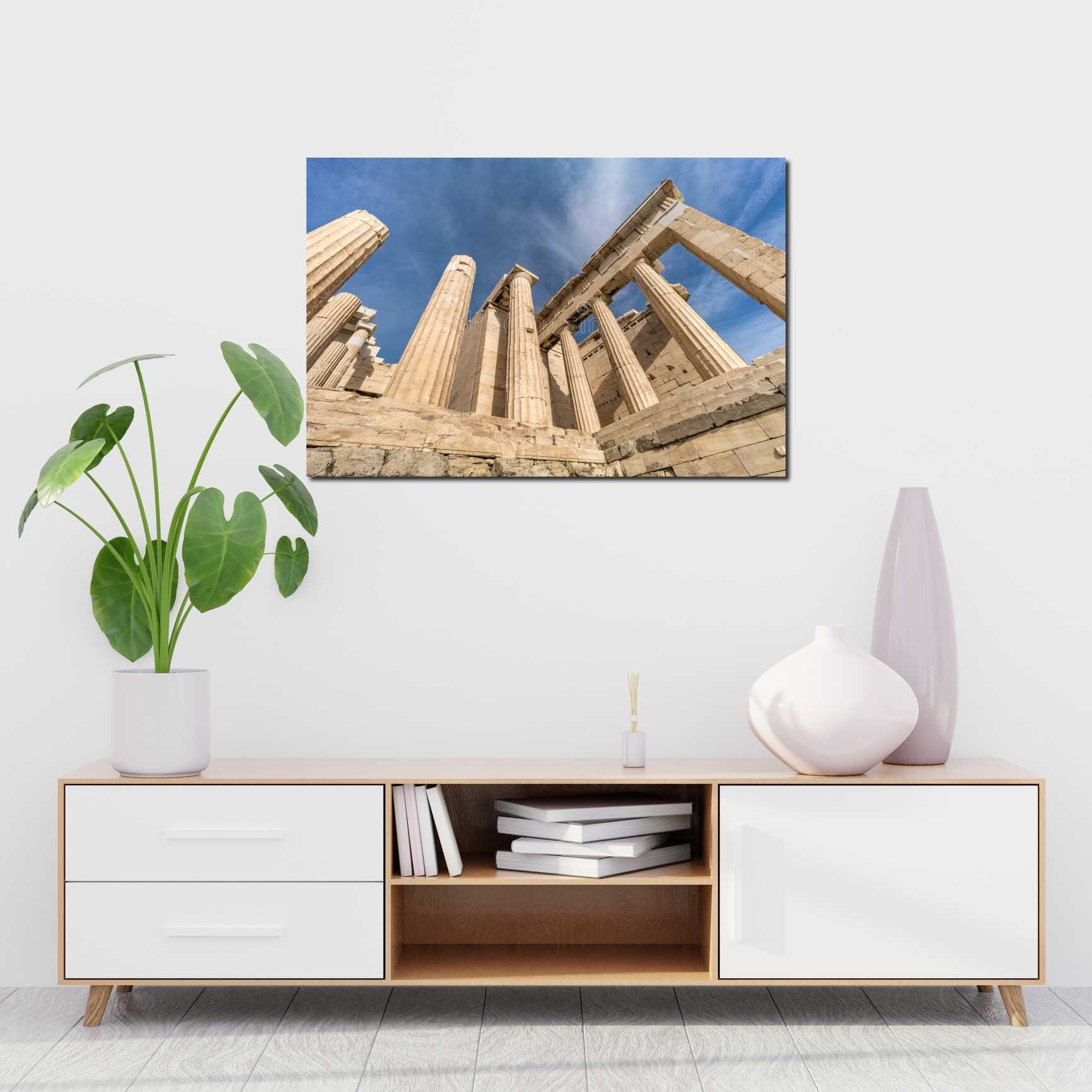 Canvas above sofa for size context