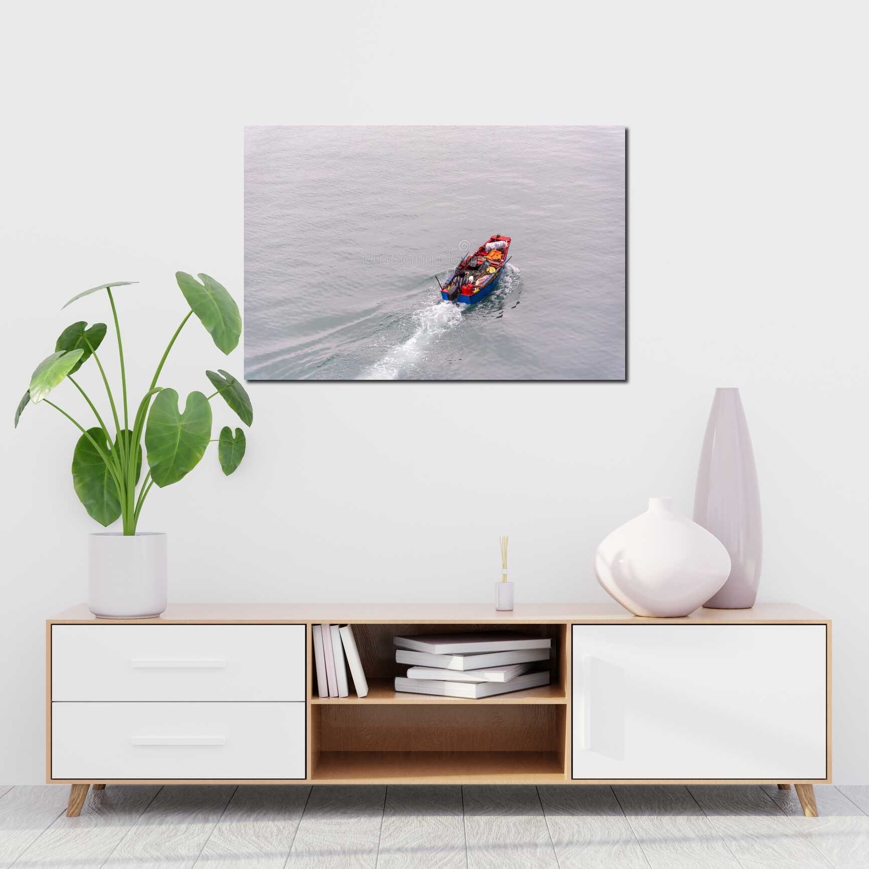 Canvas above sofa for size context