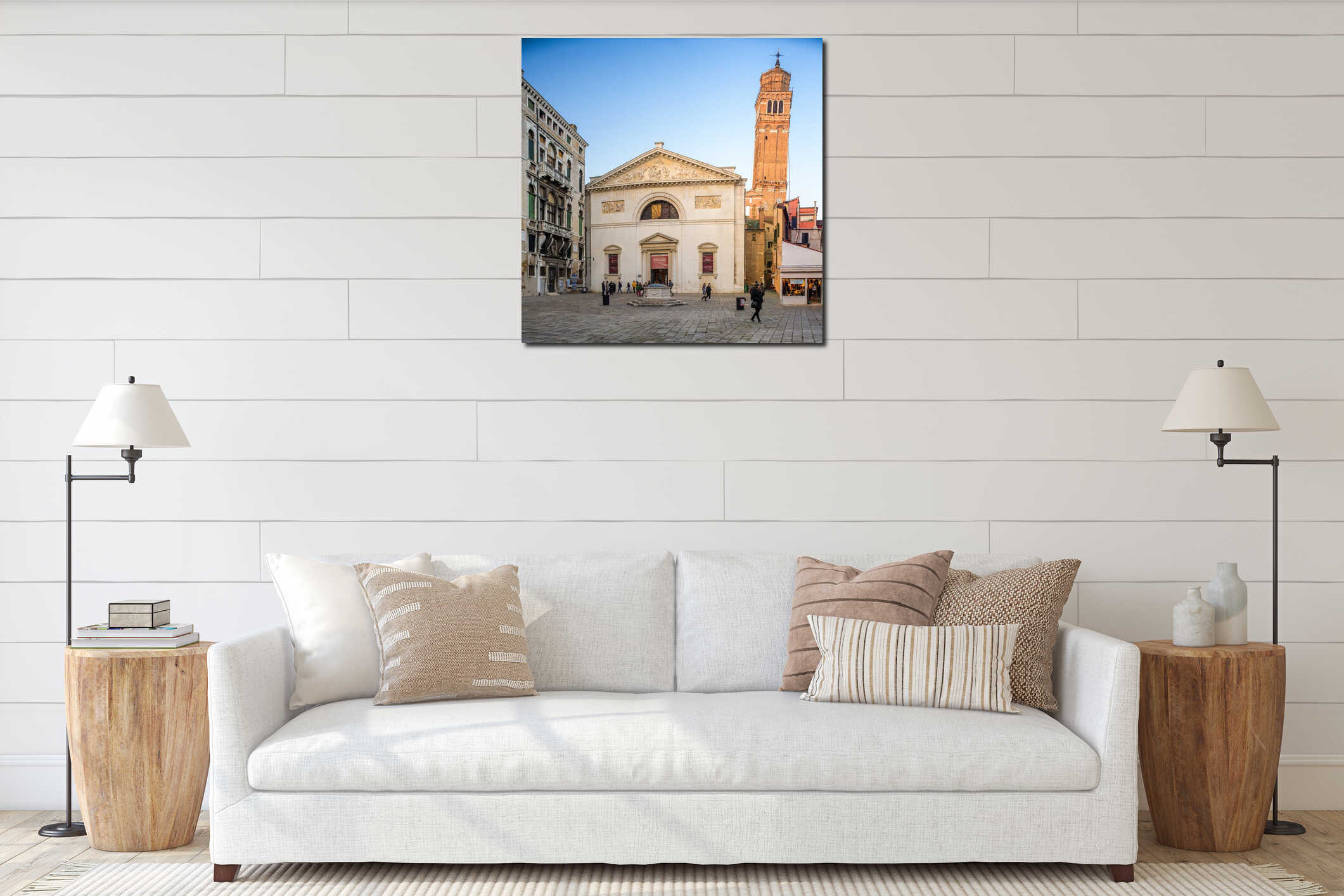 Venice, Italy, Dec 26 2018, Explore campo san maurizio in venice with the museum of music interior mockup