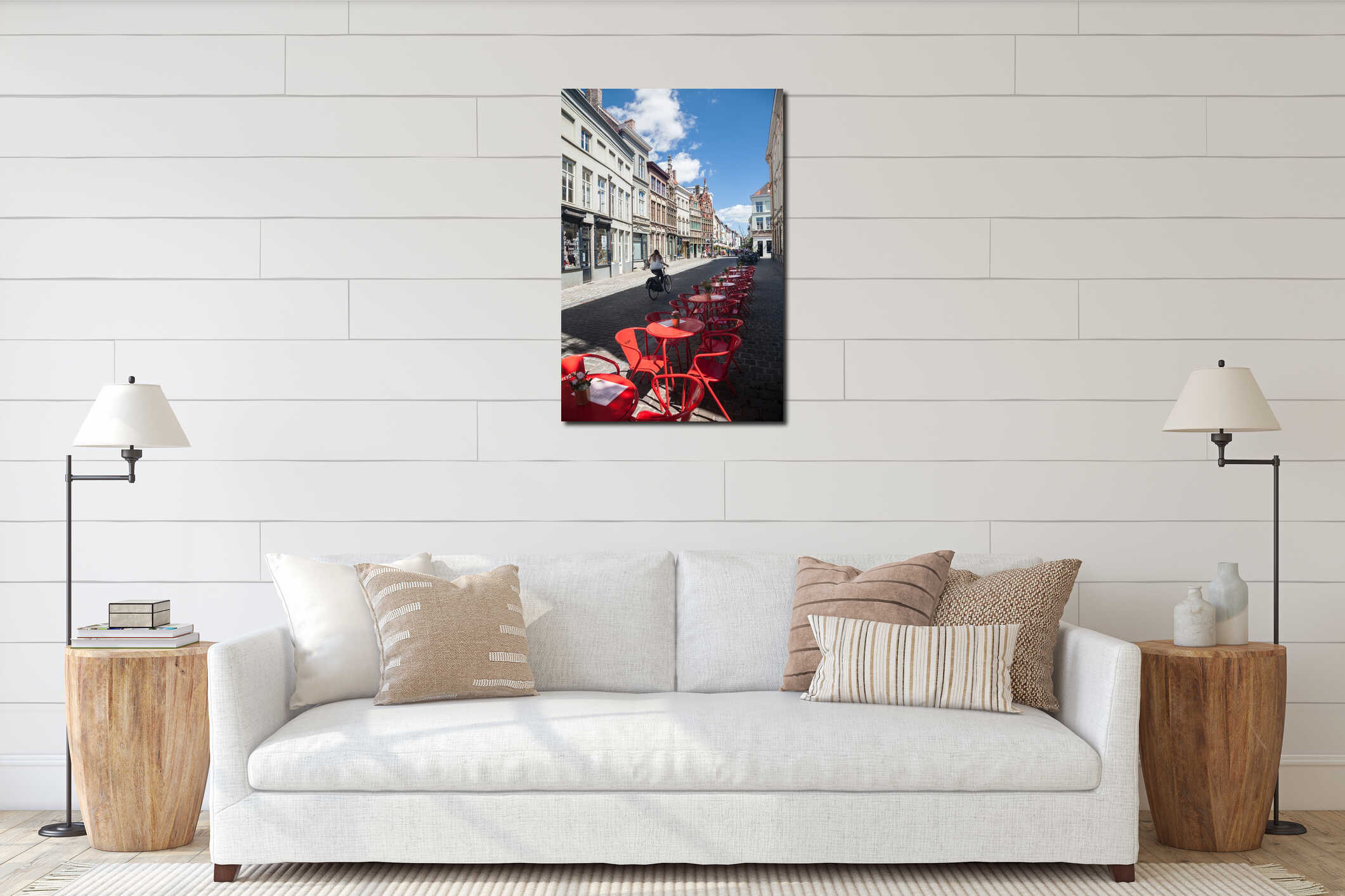 Old town street, Ghent, Belgium interior mockup