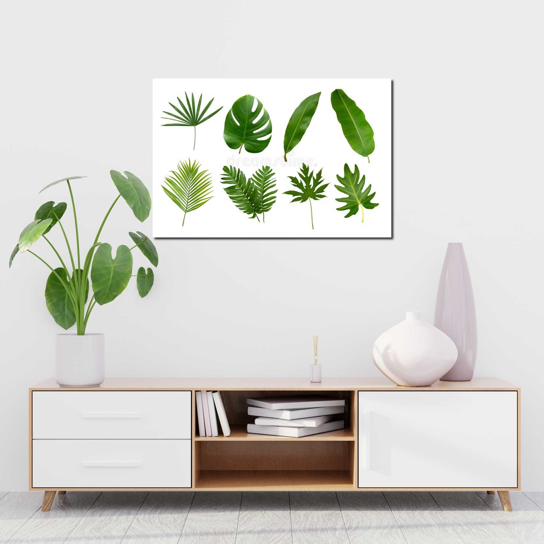 Canvas above sofa for size context