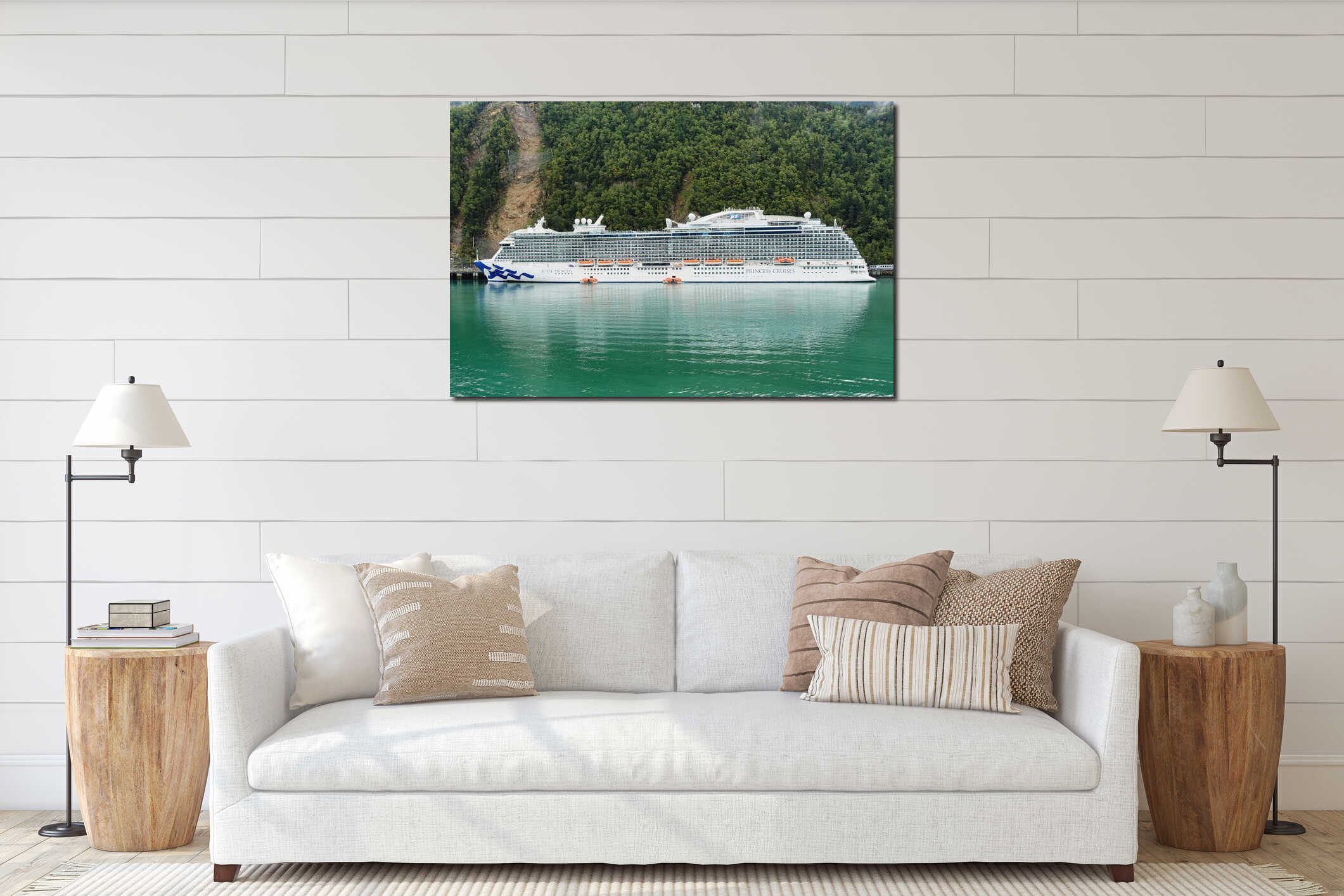 A Large Cruise Ship Docked, Juneau, Alaska, USA interior mockup