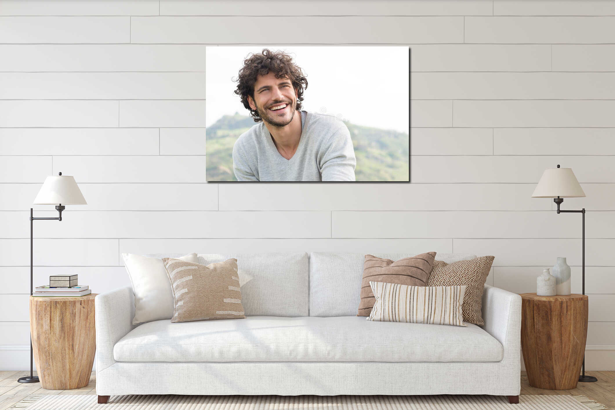 Portrait Of Happy Laughing Man interior mockup