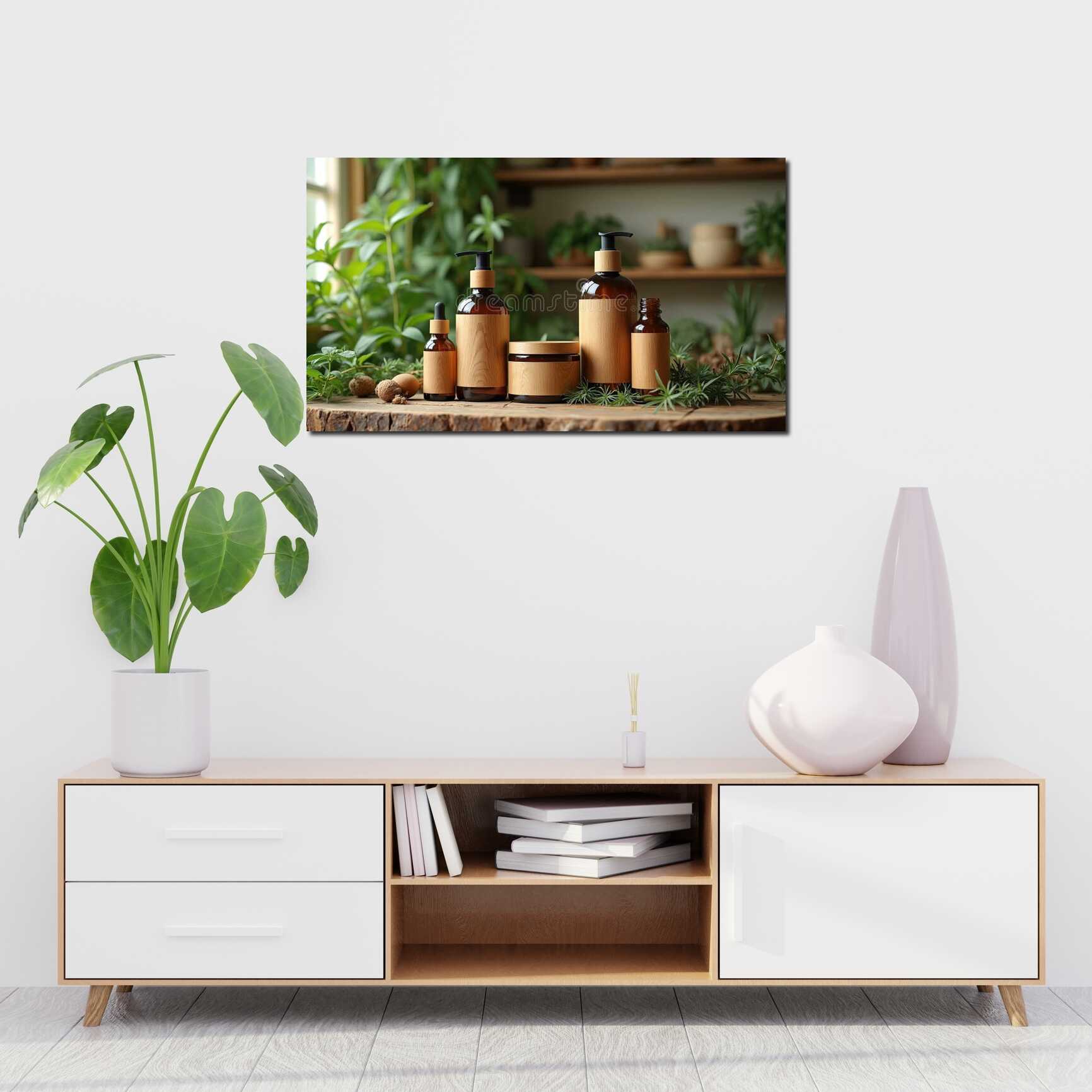 Canvas above sofa for size context