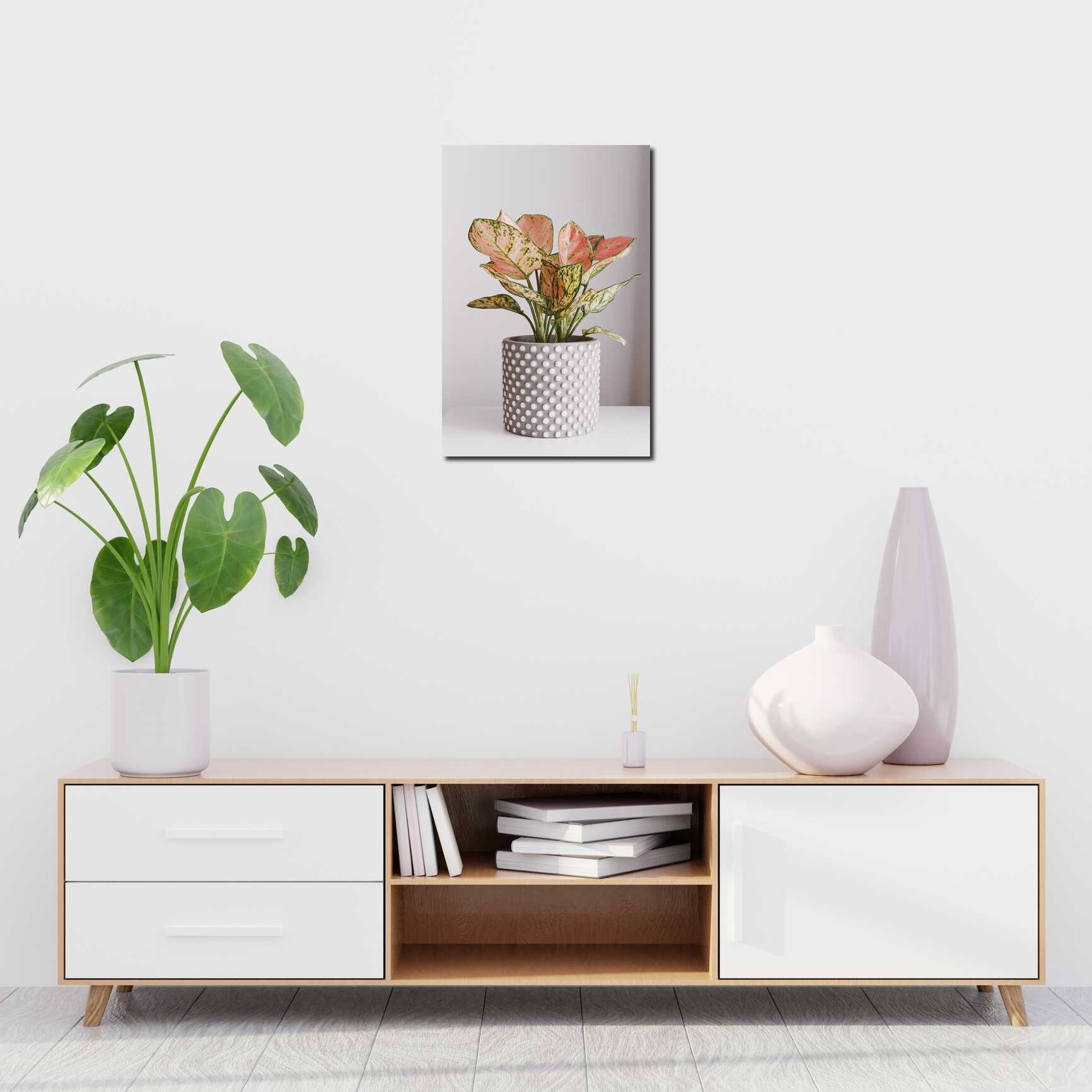 Canvas above sofa for size context