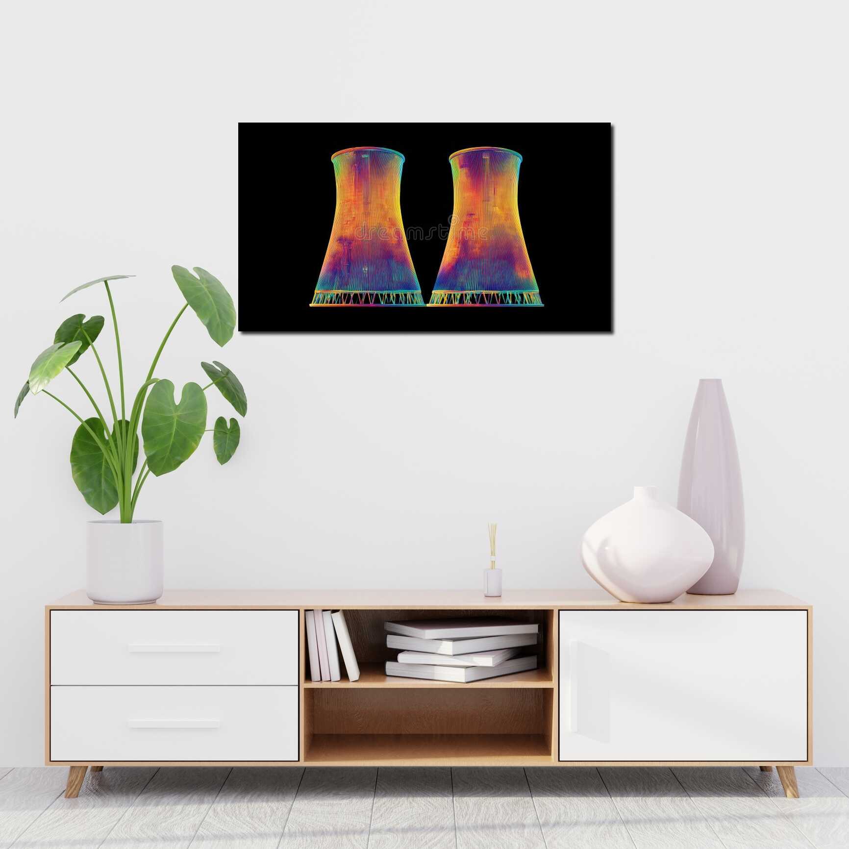 Canvas above sofa for size context