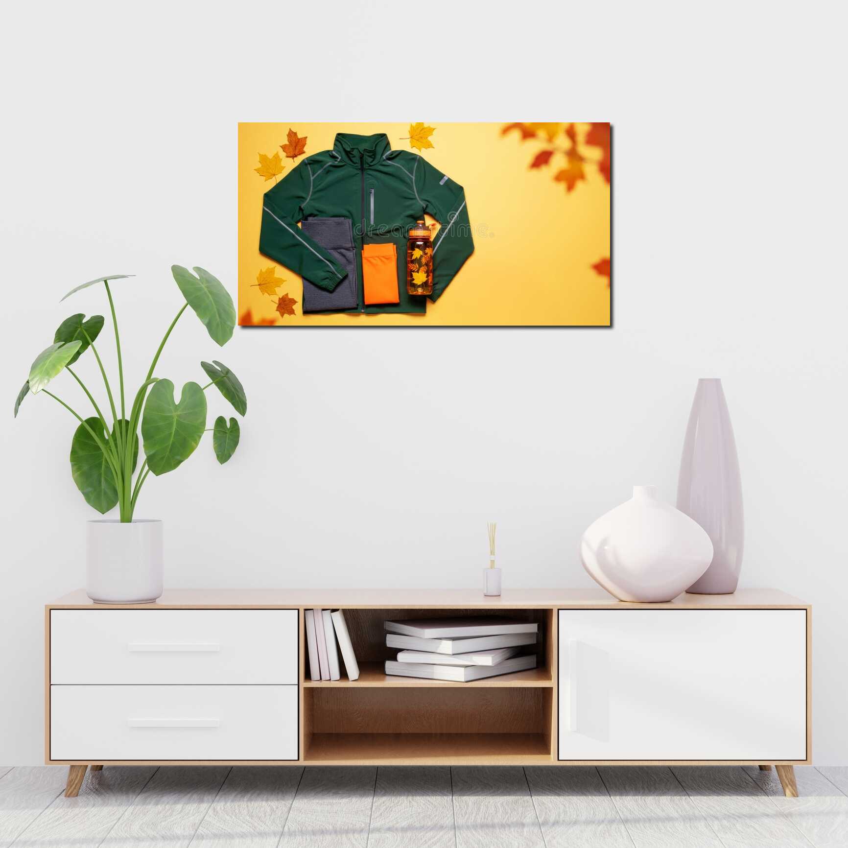 Canvas above sofa for size context