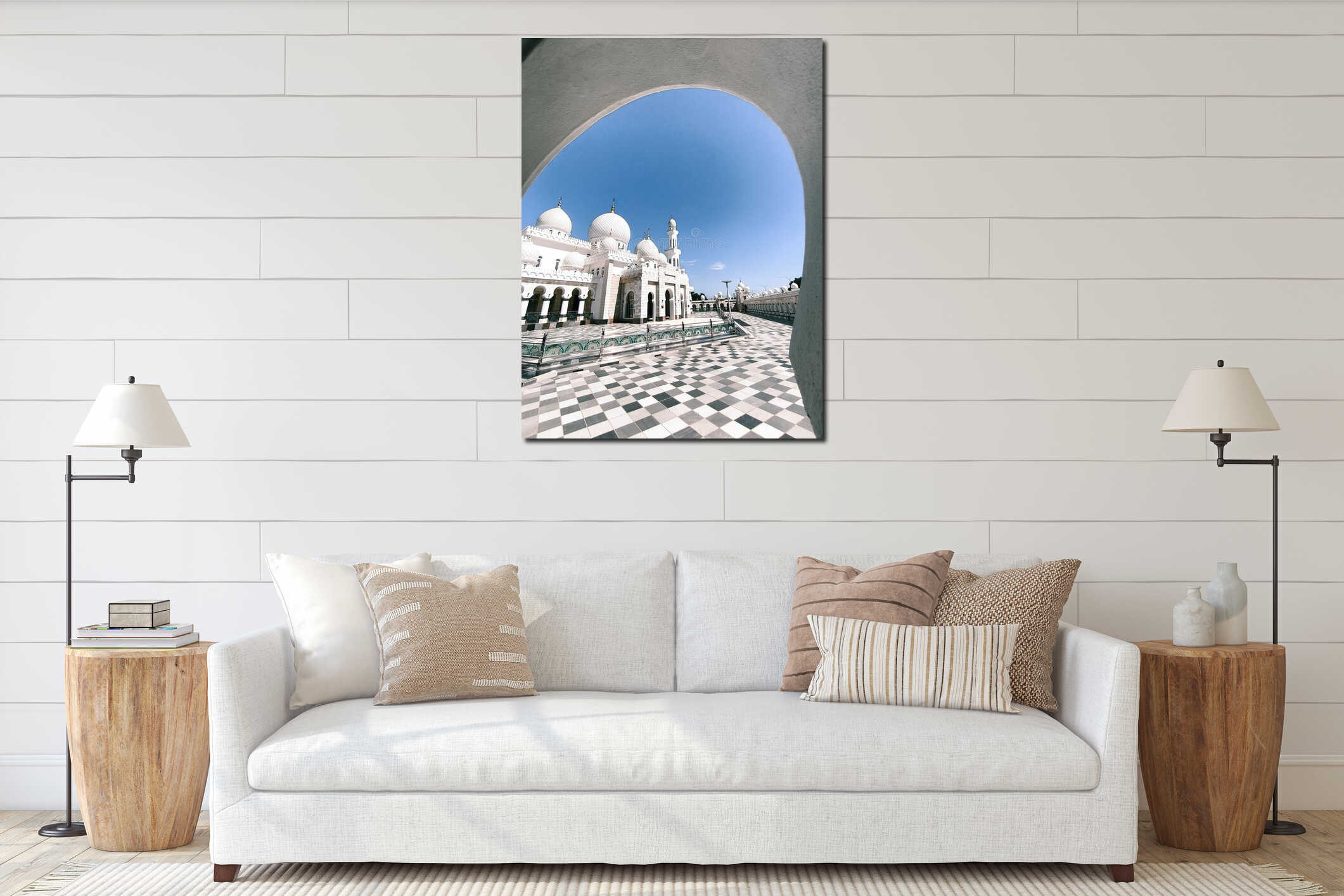 Masjid Imanul Fa'izin Courtyard View interior mockup