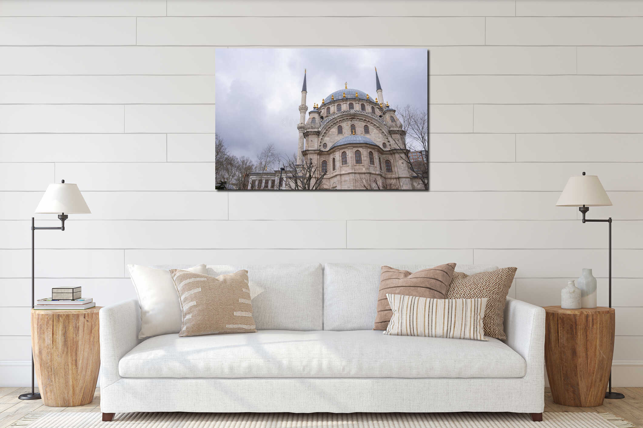 Historic Nusretiye mosque, a significant landmark in Istanbul. Nusretiye mosque's Ottoman architectural interior mockup