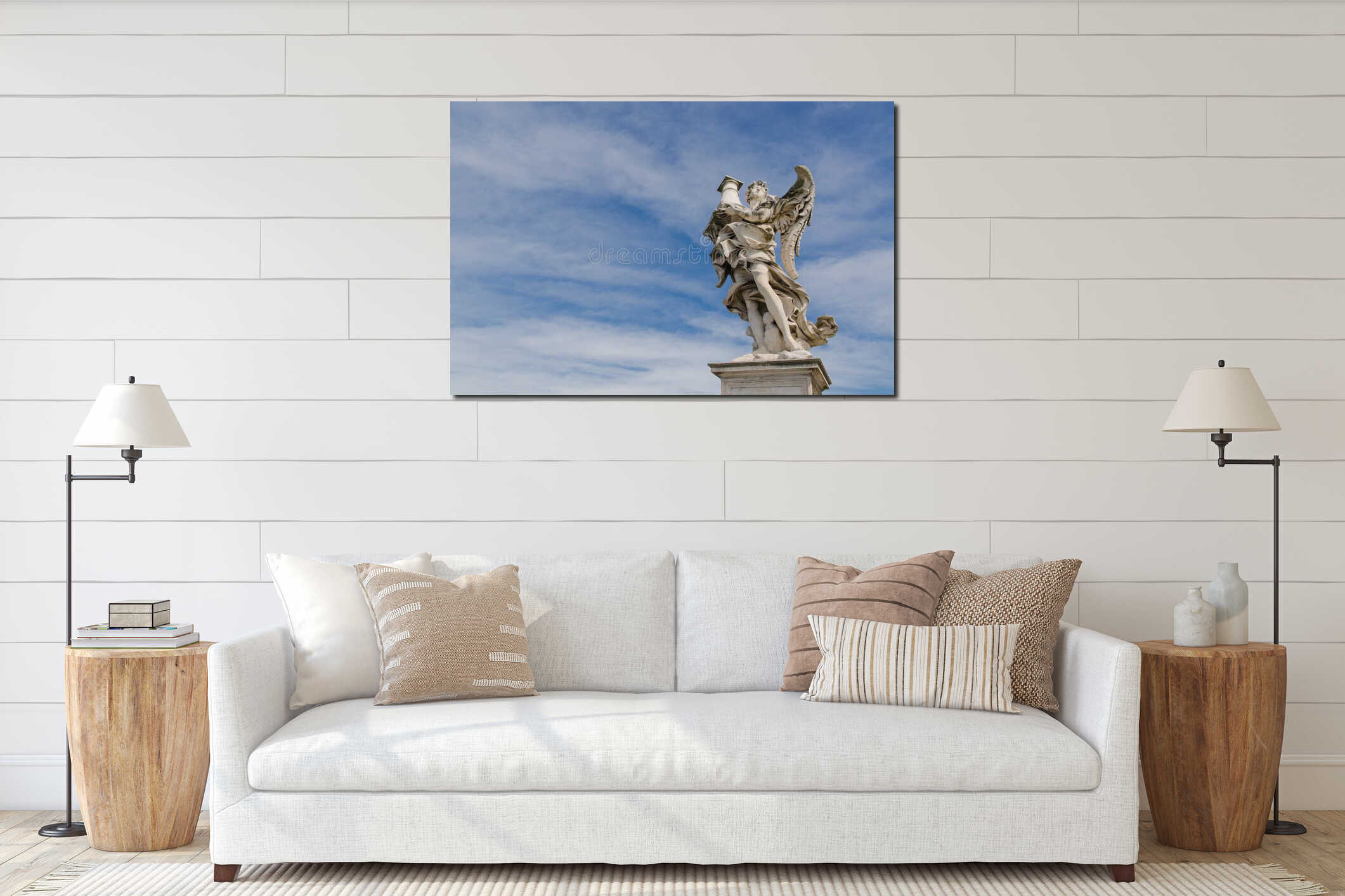 Angel statue, Rome, Italy interior mockup