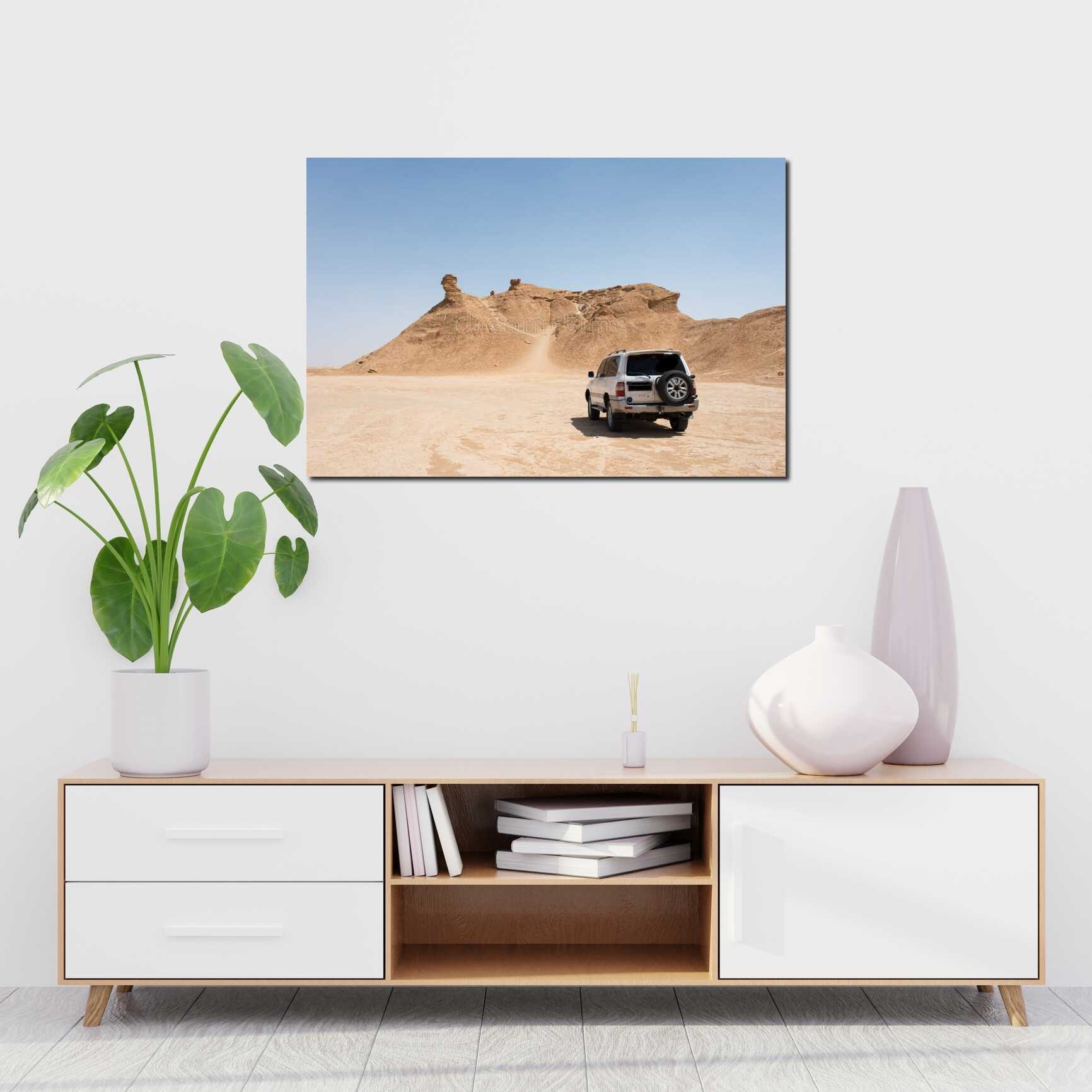 Canvas above sofa for size context