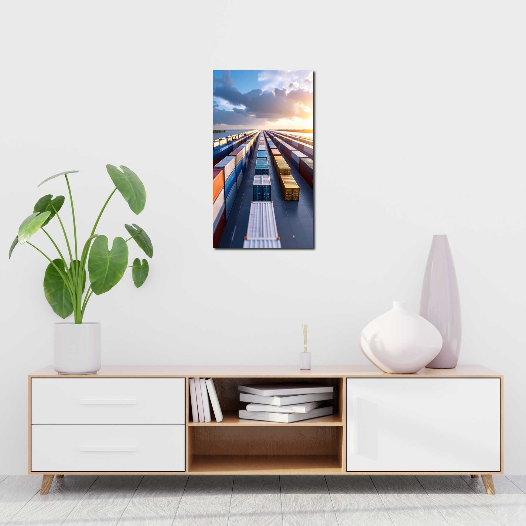 Canvas above sofa for size context