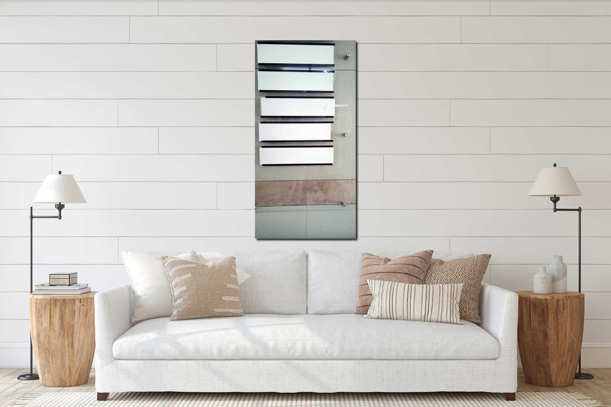 Minimalist Office Template, Modular Board System, Corporate Wall Placeholder interior mockup