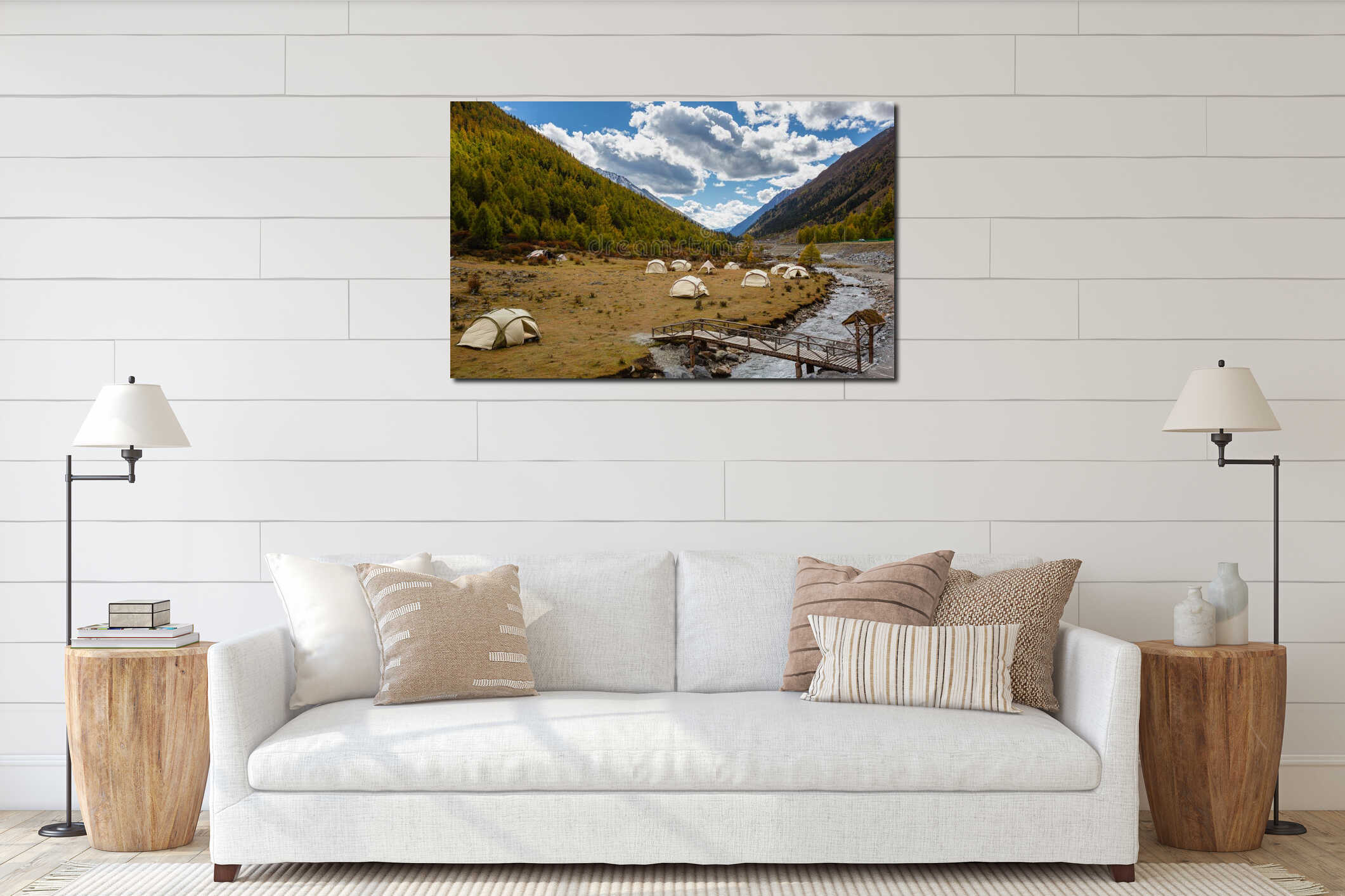 Canvas hanging interior mockup