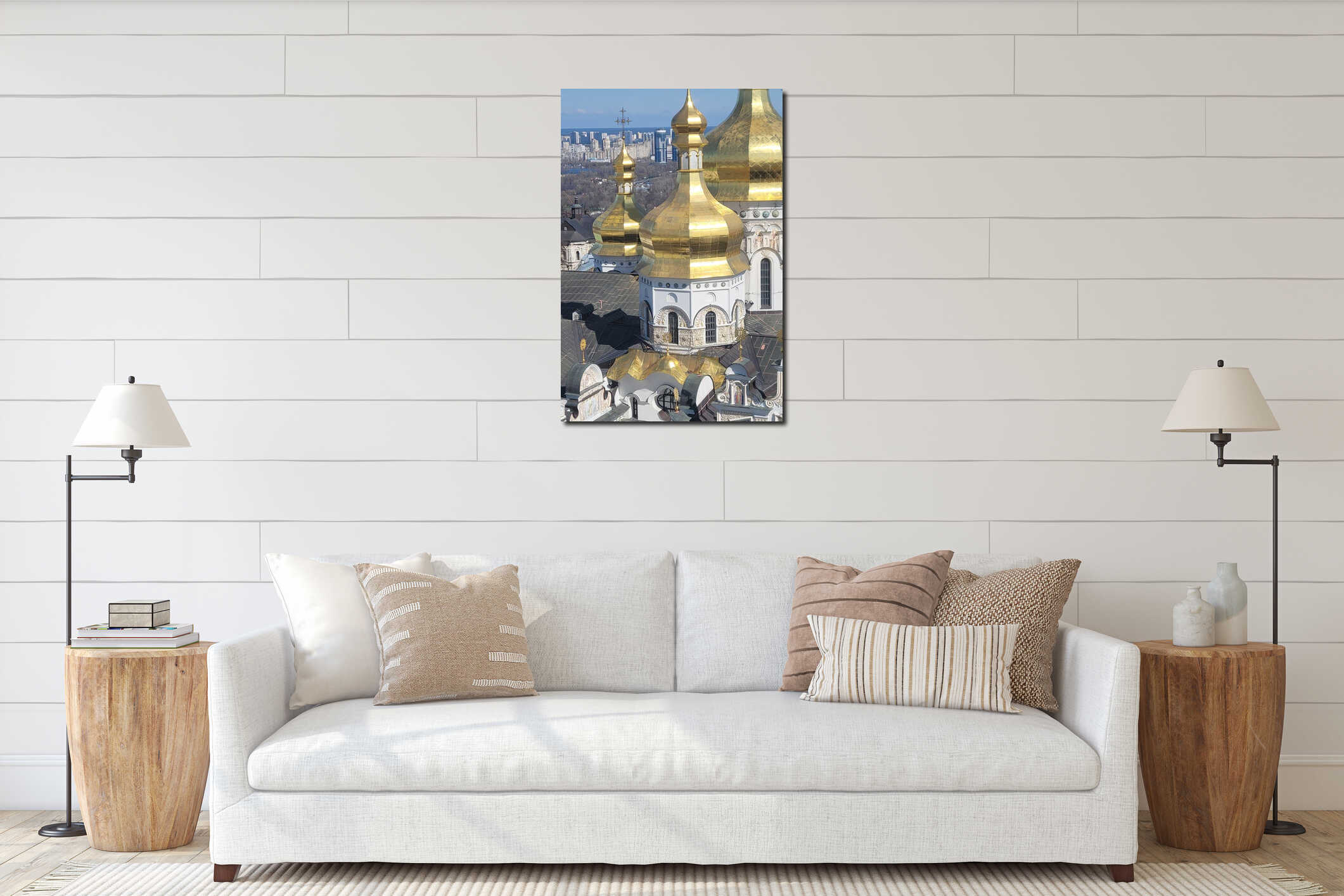 Kyiv Pechersk Lavra golden domes interior mockup