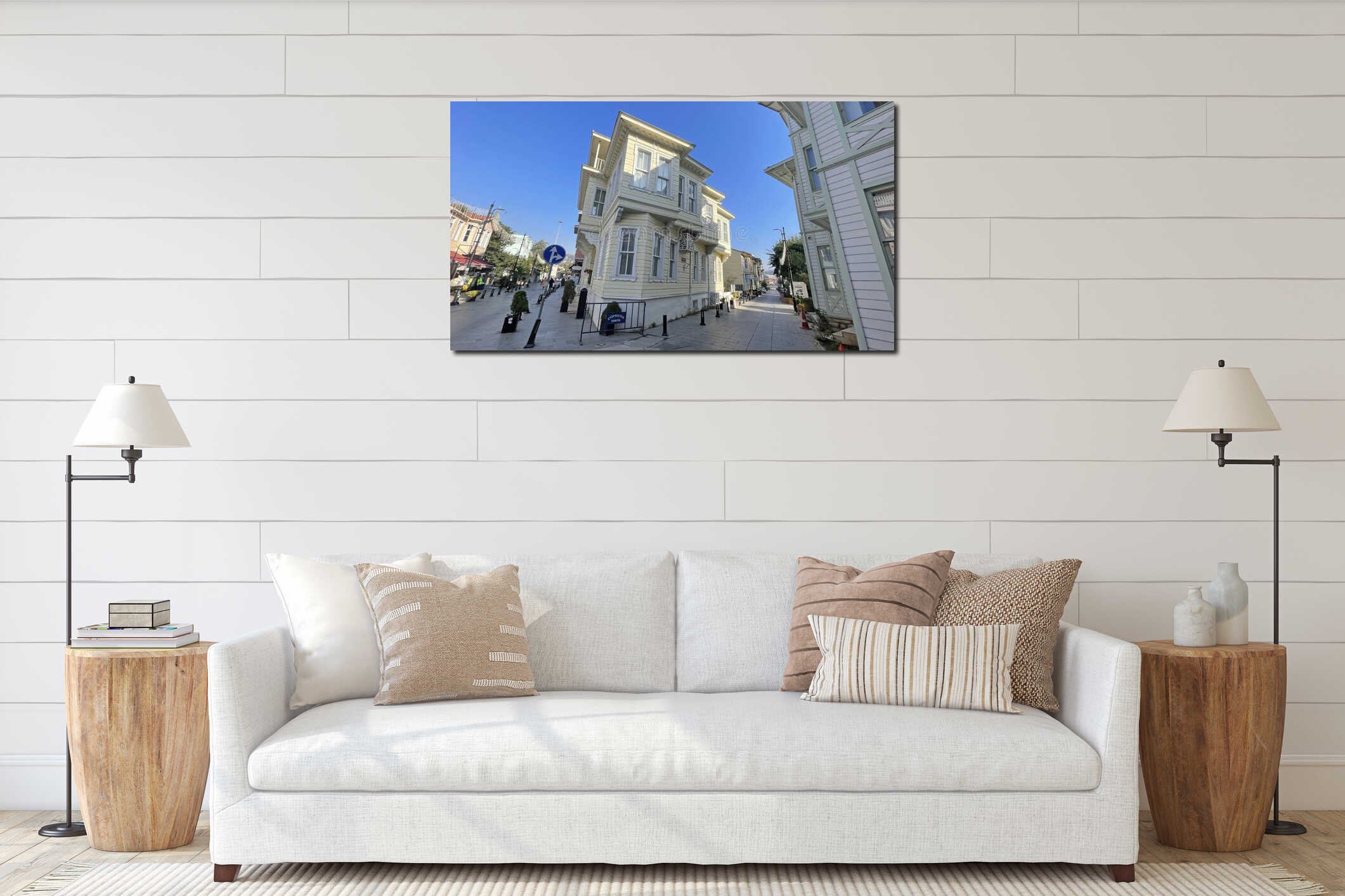A district of Istanbul on the shores of the Golden Horn, Eyup Sultan District. interior mockup
