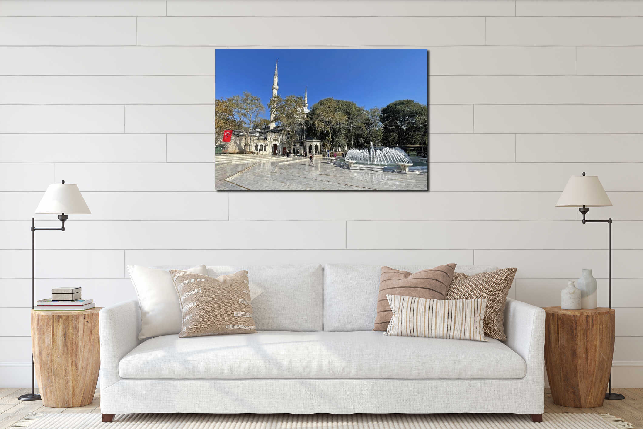 A district of Istanbul on the shores of the Golden Horn, Eyup Sultan District. interior mockup
