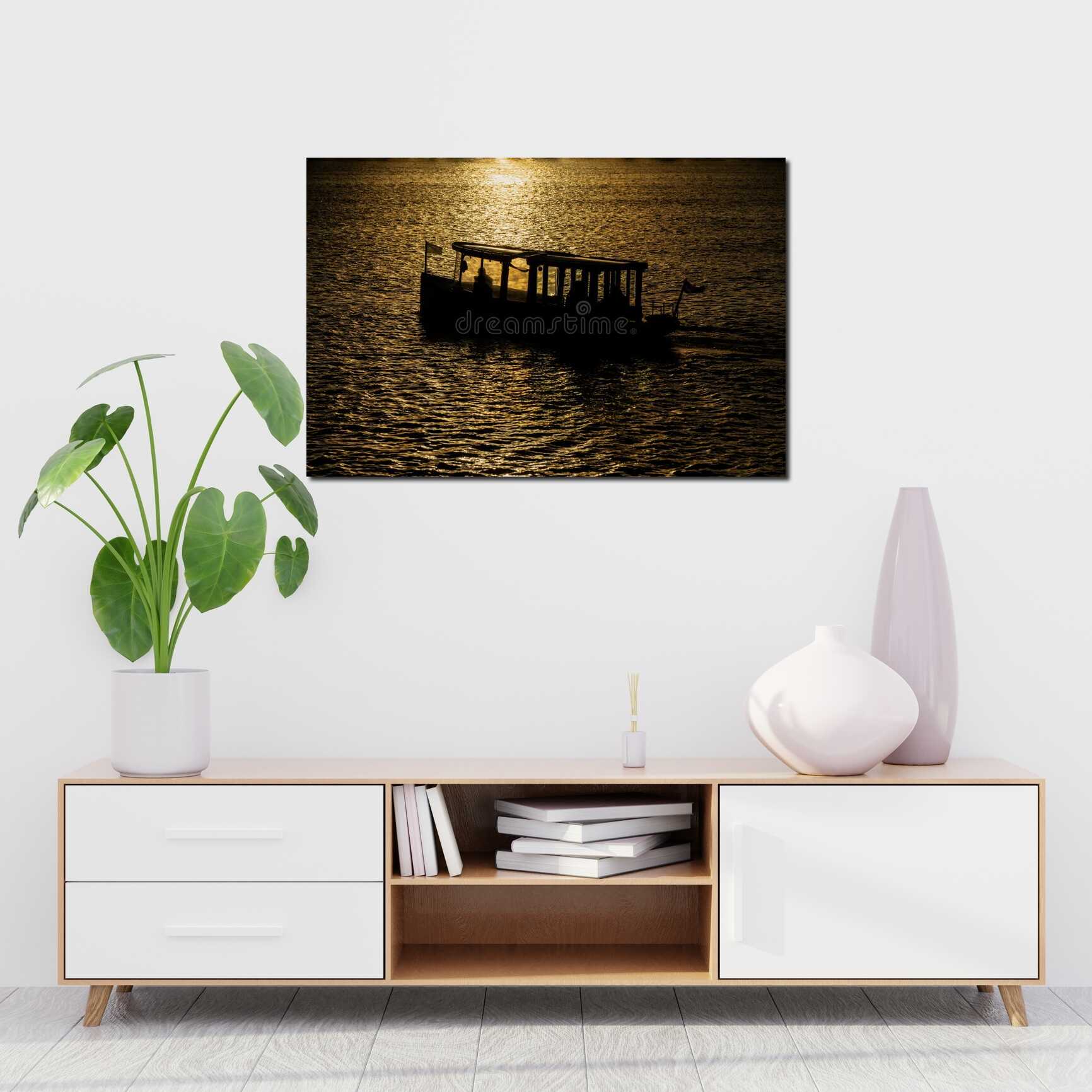 Canvas above sofa for size context