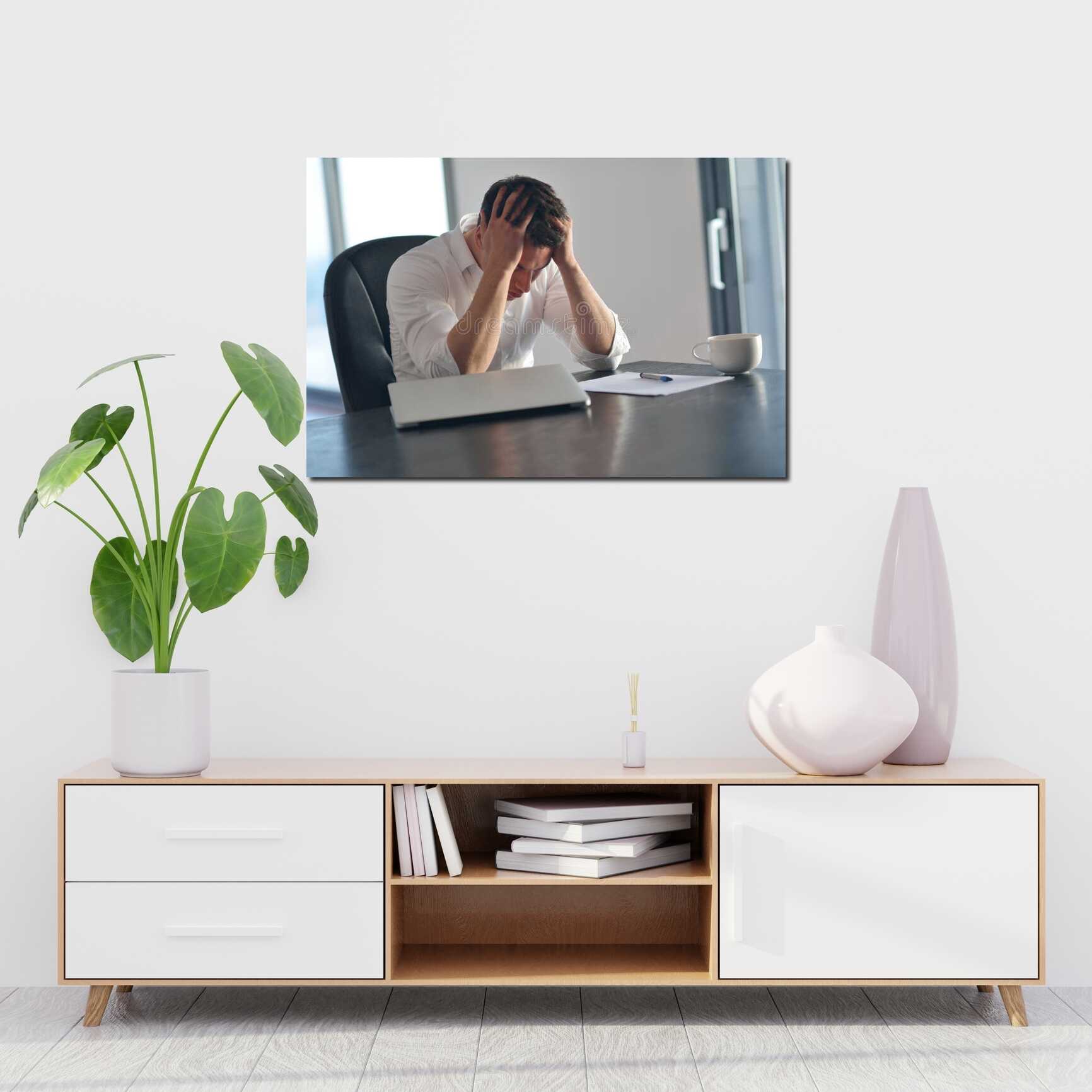 Canvas above sofa for size context