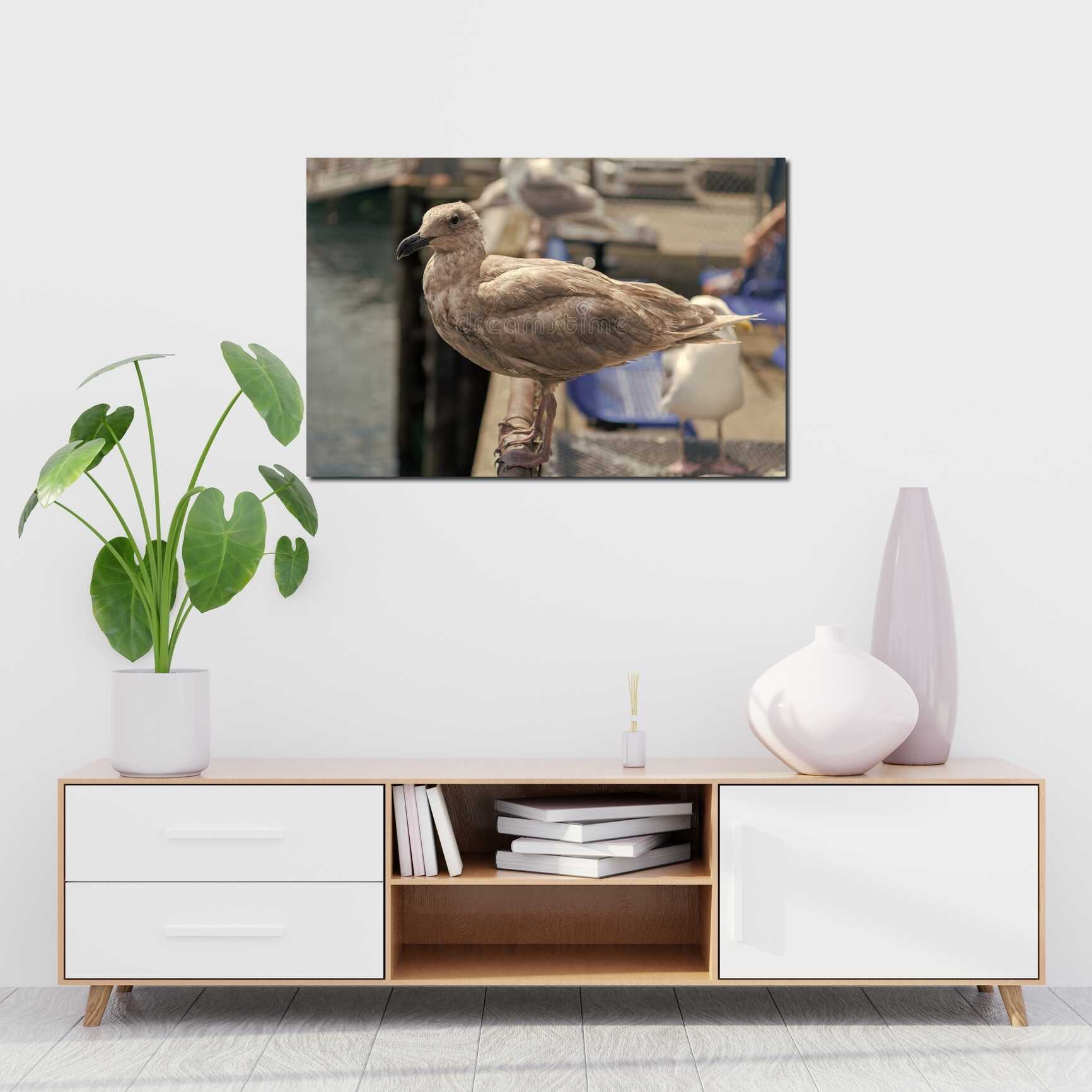 Canvas above sofa for size context