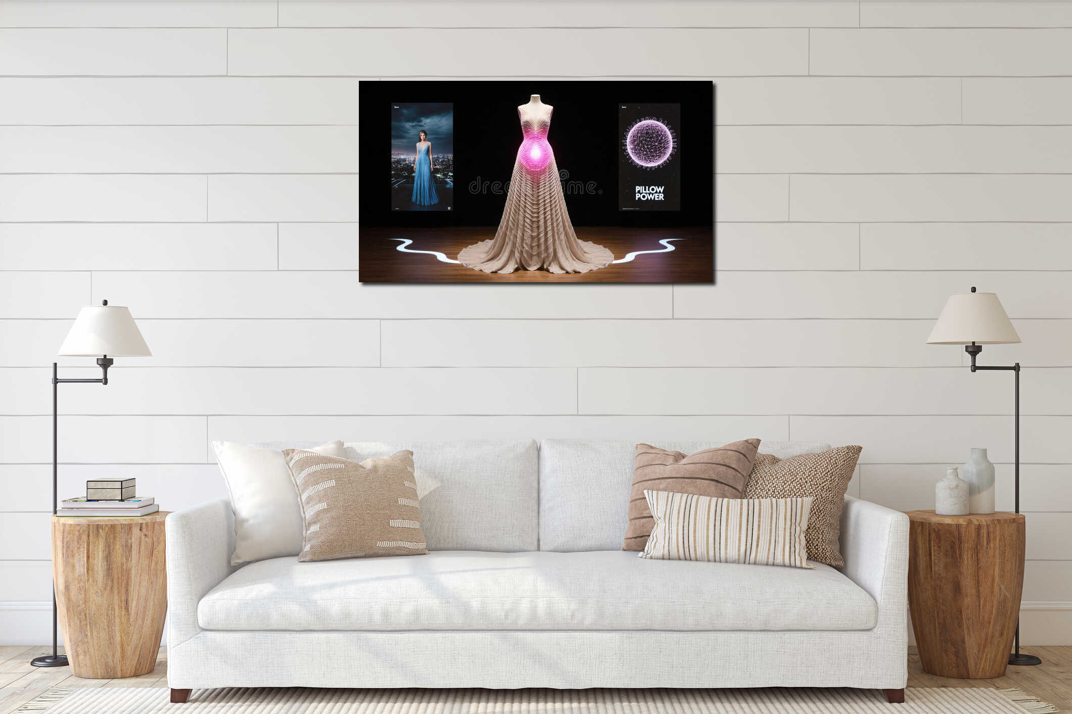 Illuminated Dress and Digital Display interior mockup