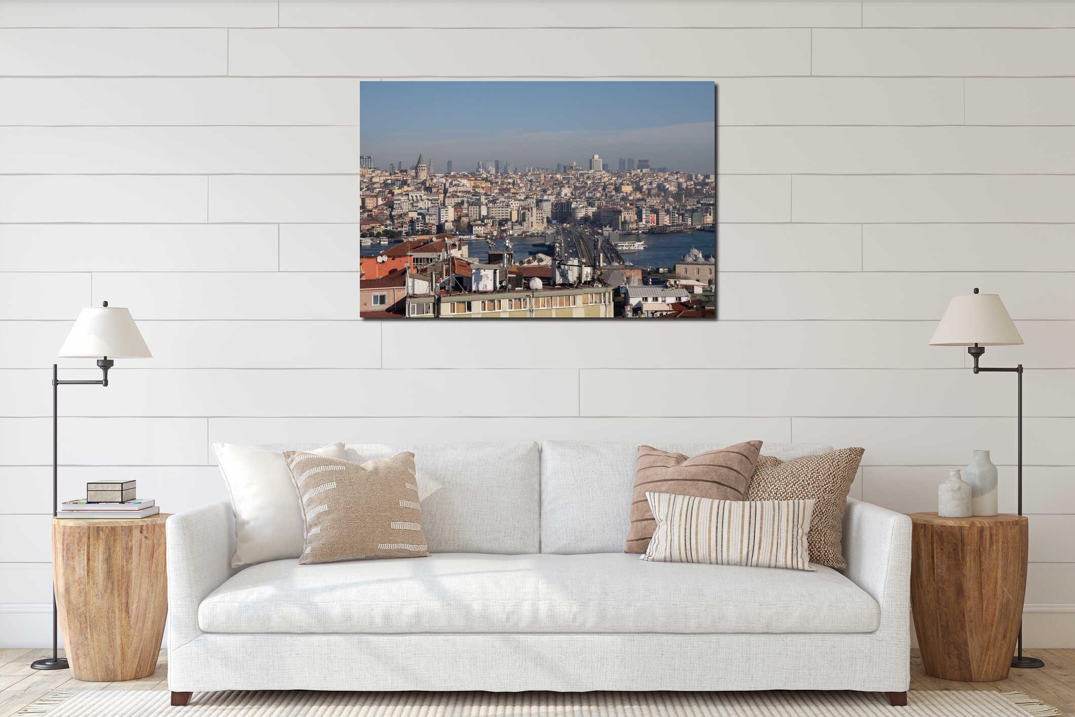 Istanbul Skyline Panoramic View: Cityscape, Bosphorus, Turkey interior mockup